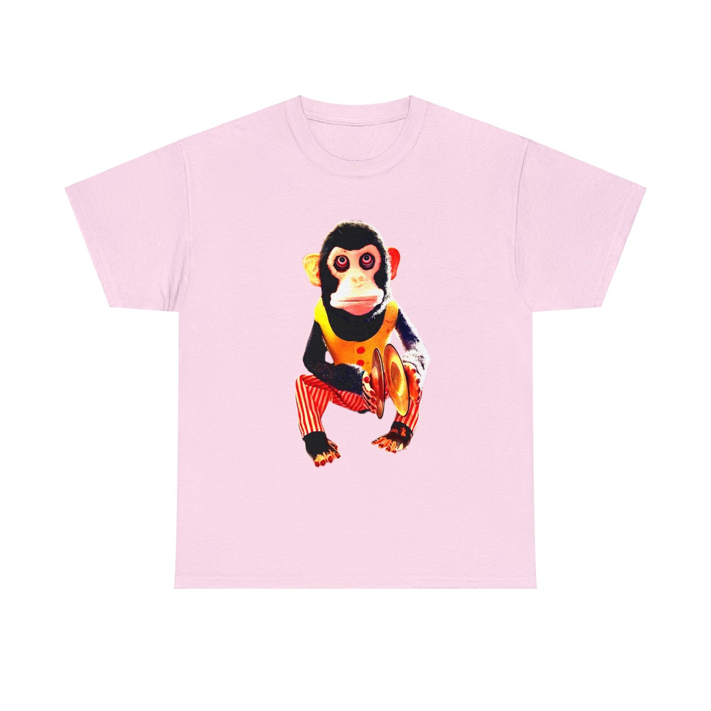 Cymbal Chimp Toy, Jolly Monkey With Cymbals Vintage Retro Heavy Cotton Tee