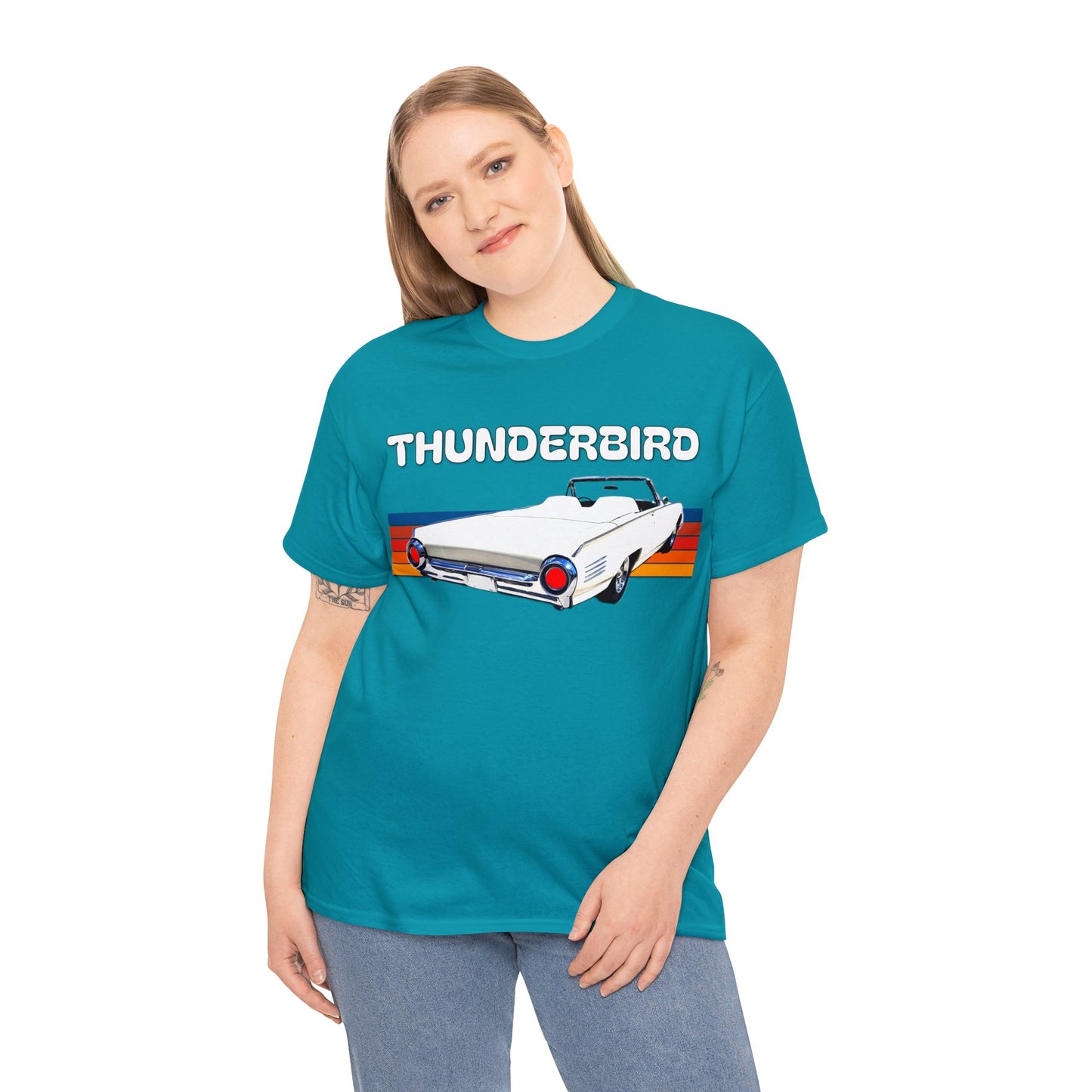 Thunderbird Vintage American Automobile, Antique American Car Heavy Cotton Tee