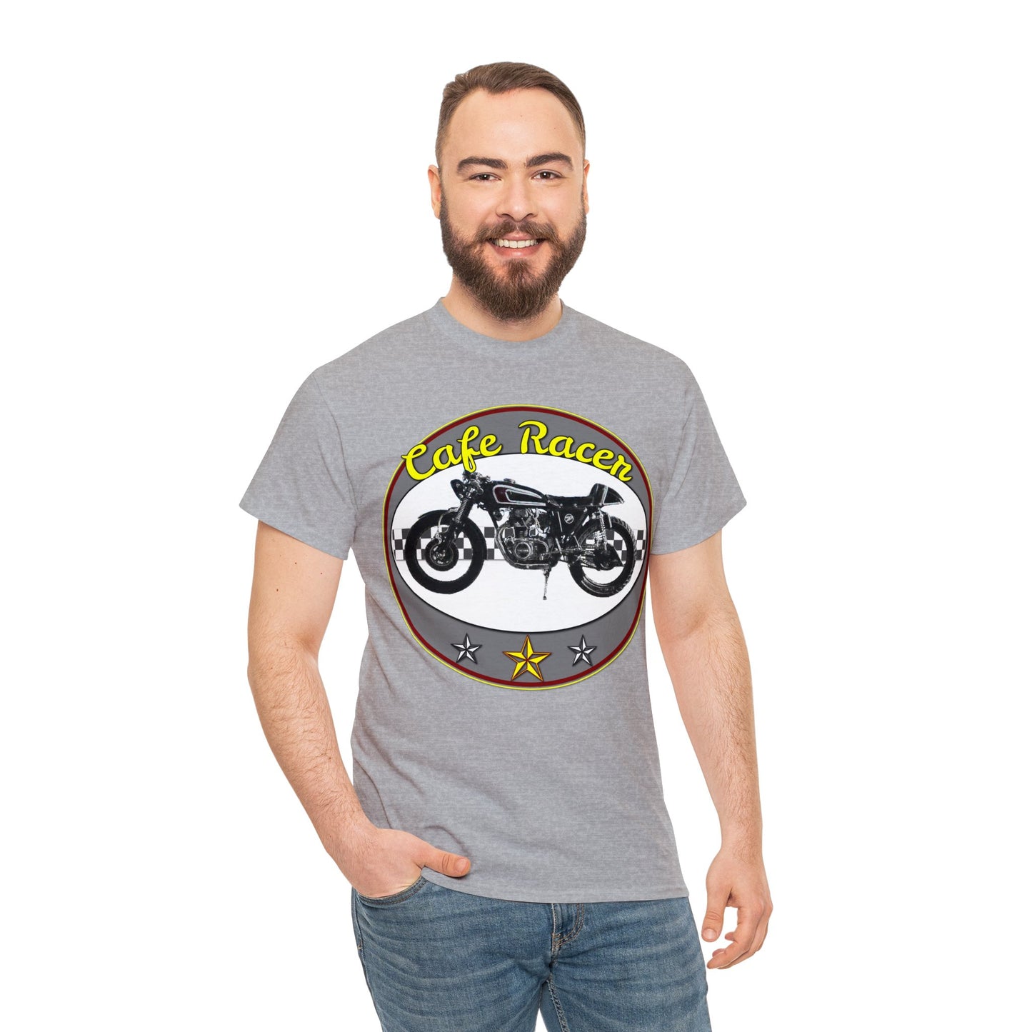 Cafe Racer Motorcycle, Street Bike, Street Motorcycle Heavy Cotton Tee