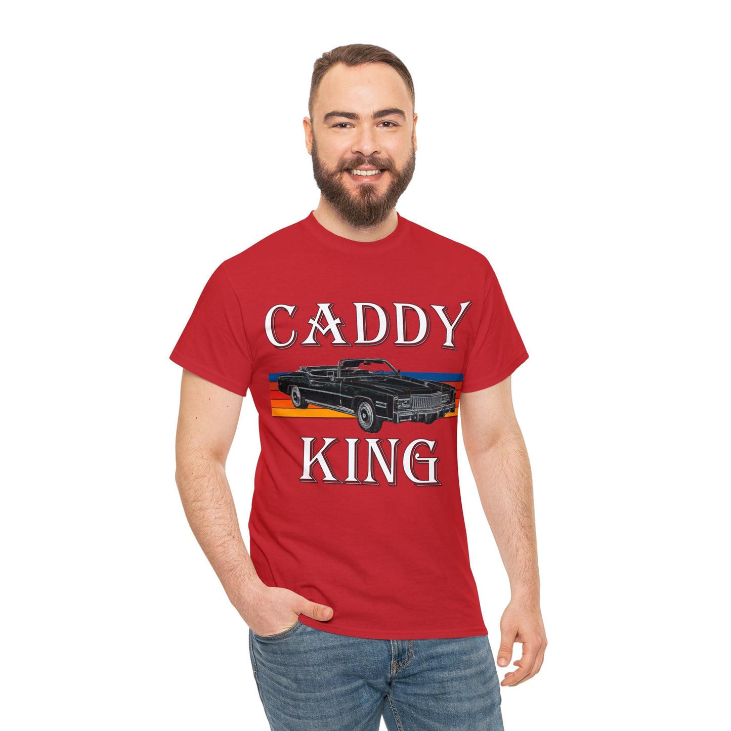 Caddy King, Vintage Cadillac Car, Convertible Caddy Heavy Cotton Tee