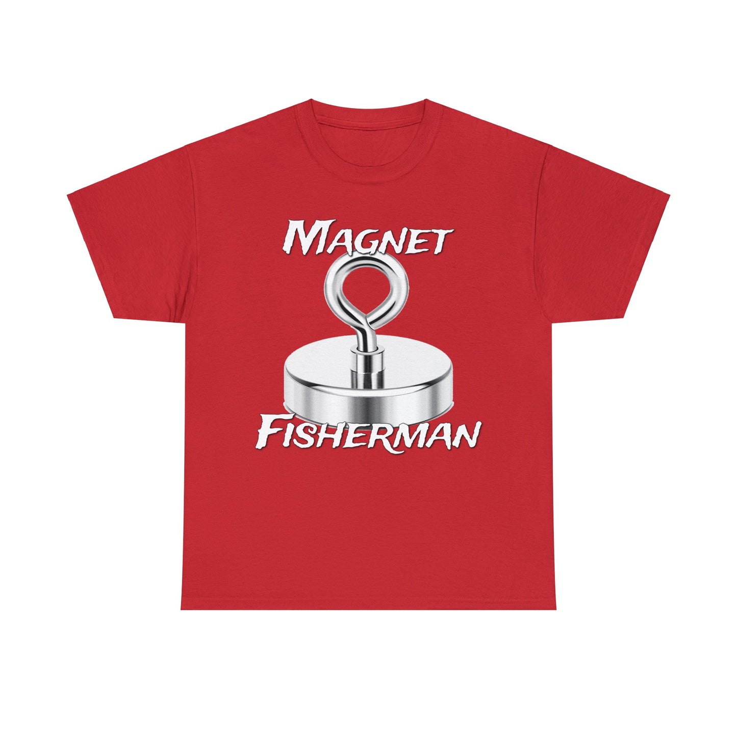 Cool Magnet Fisherman Fishing Unisex Heavy Cotton Tee