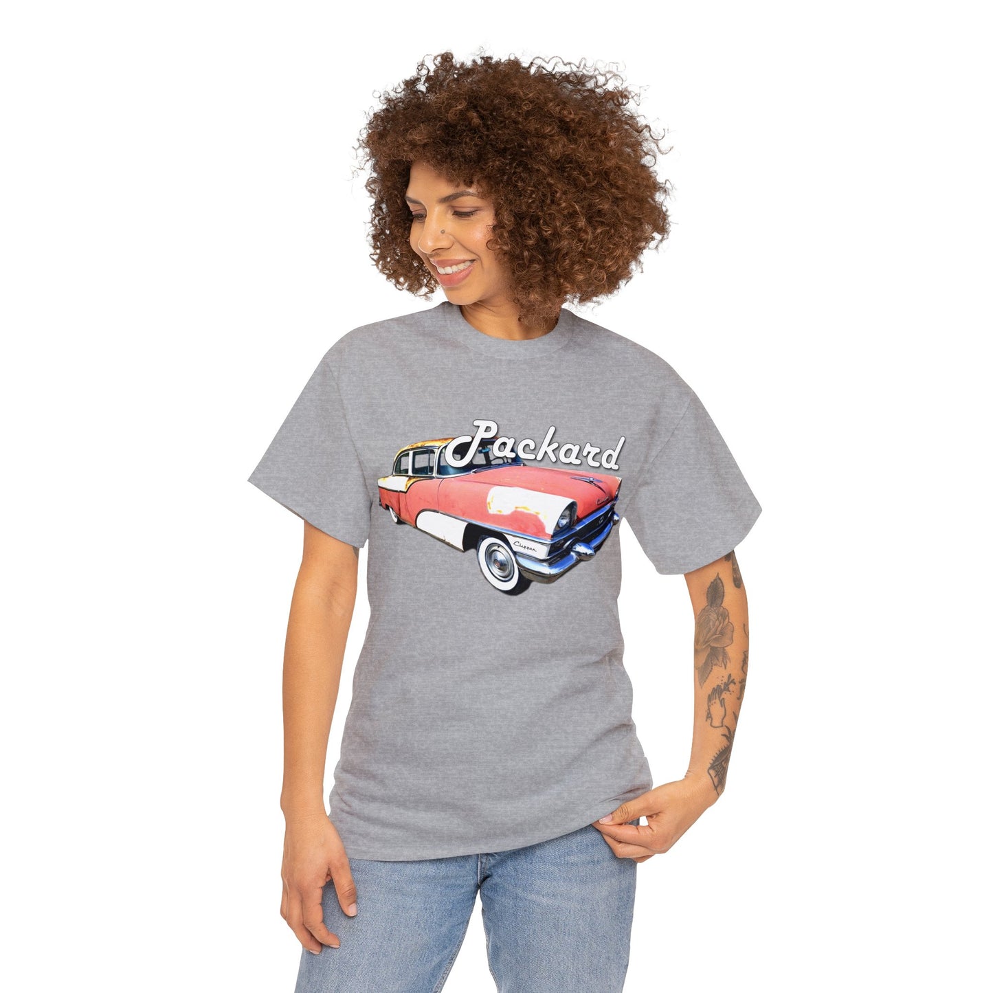 Packard Clipper, Vintage Car, Retro American Automobile Heavy Cotton Tee