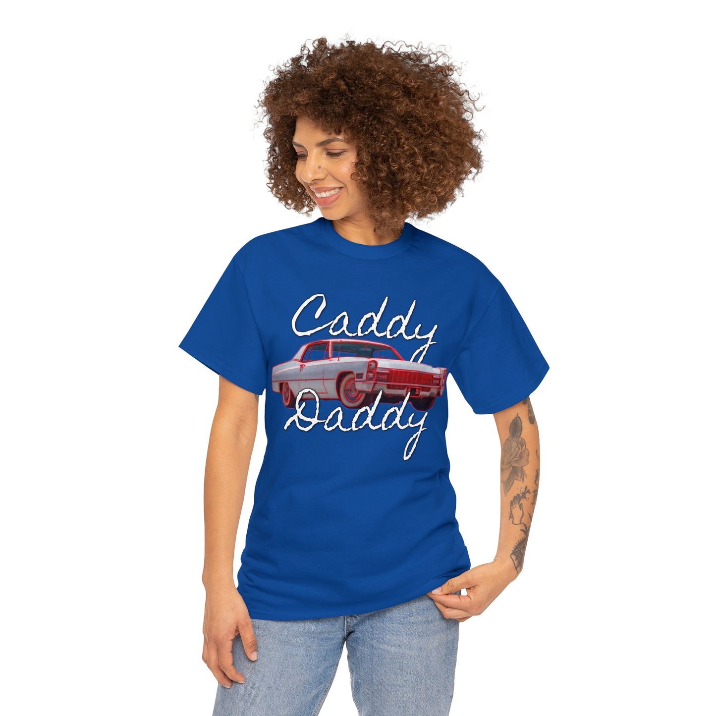 Cadillac, Vintage Car, Caddy Daddy, Retro DeVille Heavy Cotton Tee