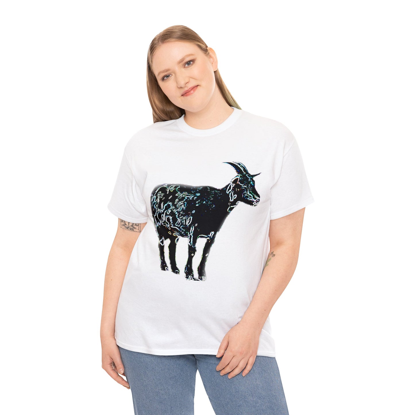 Vintage Retro Farm Goat, Billy Goat Heavy Cotton Tee