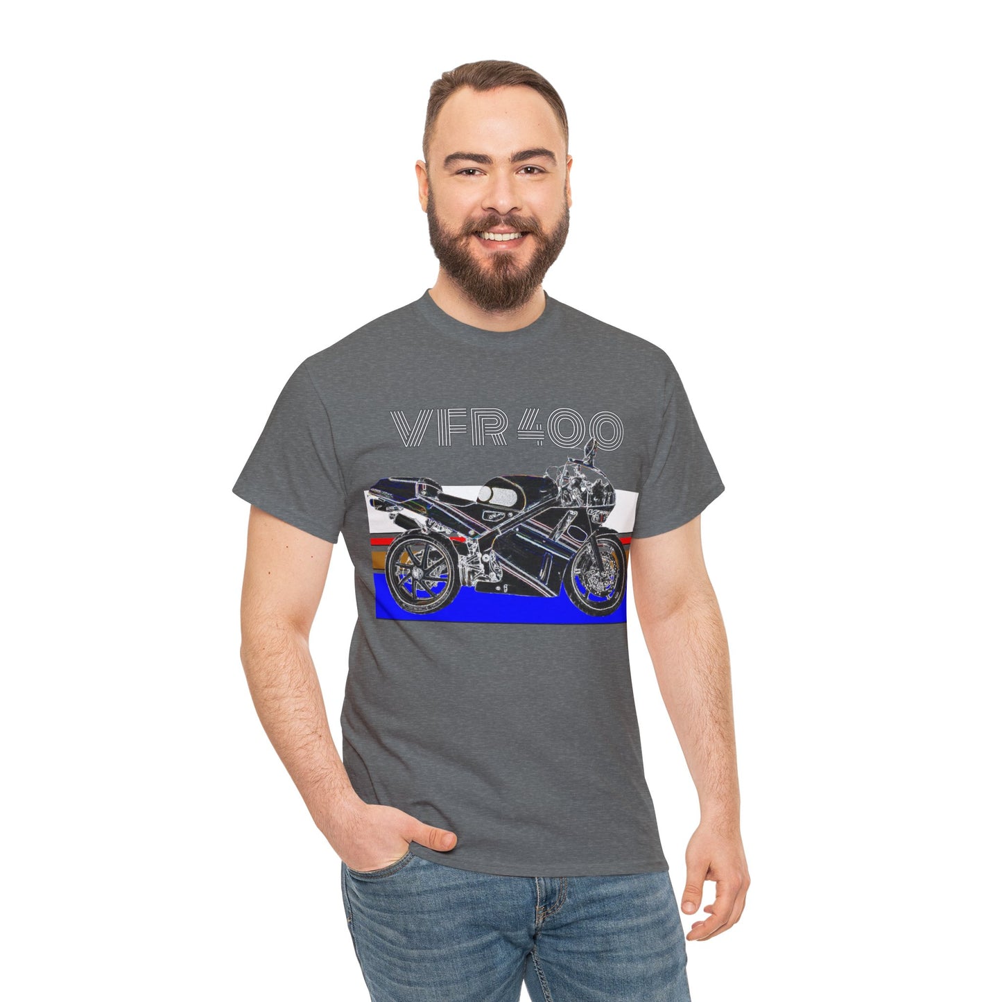 VFR 400 Motorcycle, Street Bike, Street Motorcycle, Sport Bike Heavy Cotton Tee