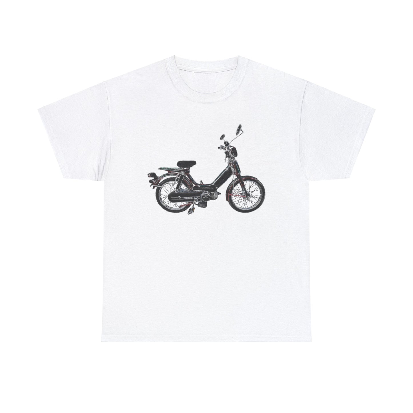 Vintage 1978 Pedal Moped Scooter Mini Bike Motorcycle Moped Heavy Cotton Tee