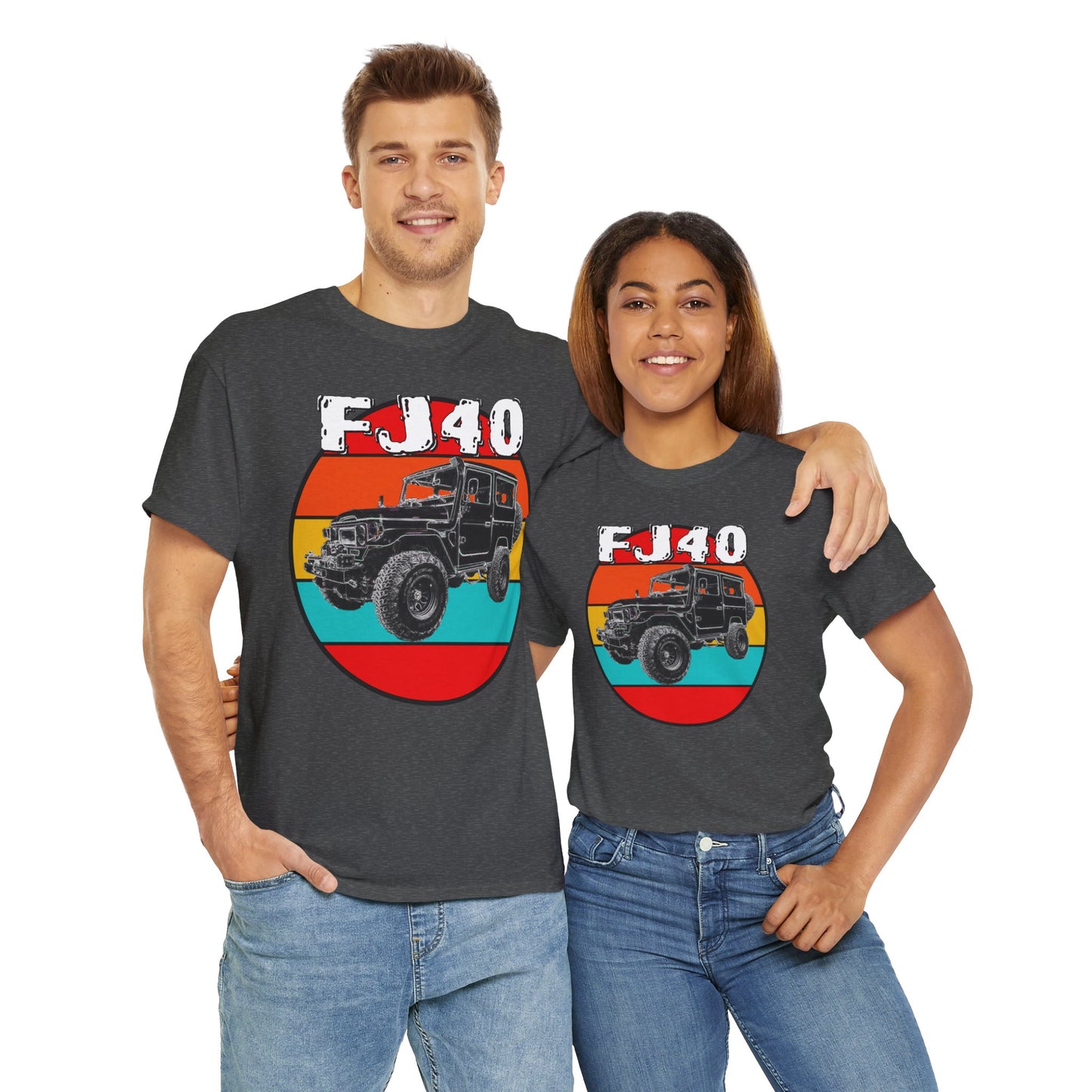 FJ 40 4x4 Off Road Truck Vintage Retro Heavy Cotton Tee