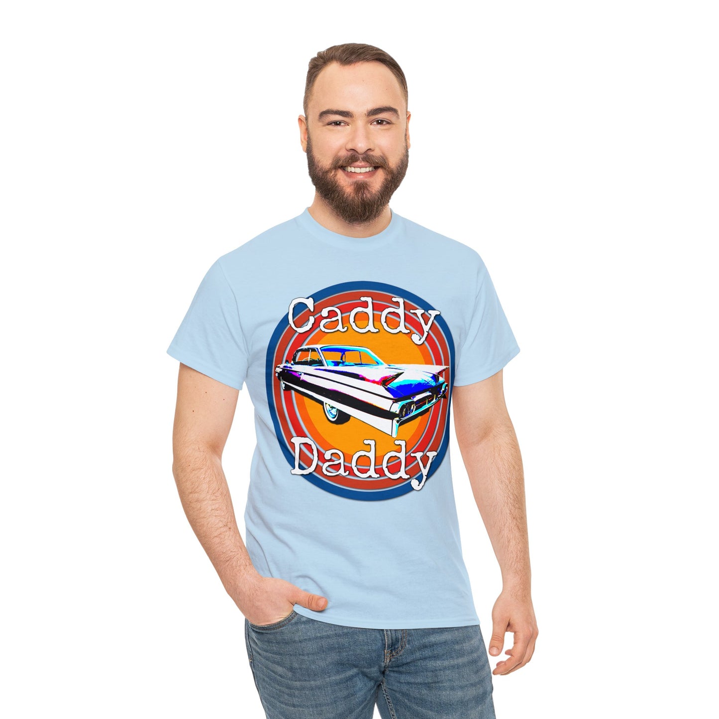 Cadillac, Vintage Car, Caddy Daddy, Retro DeVille Heavy Cotton Tee