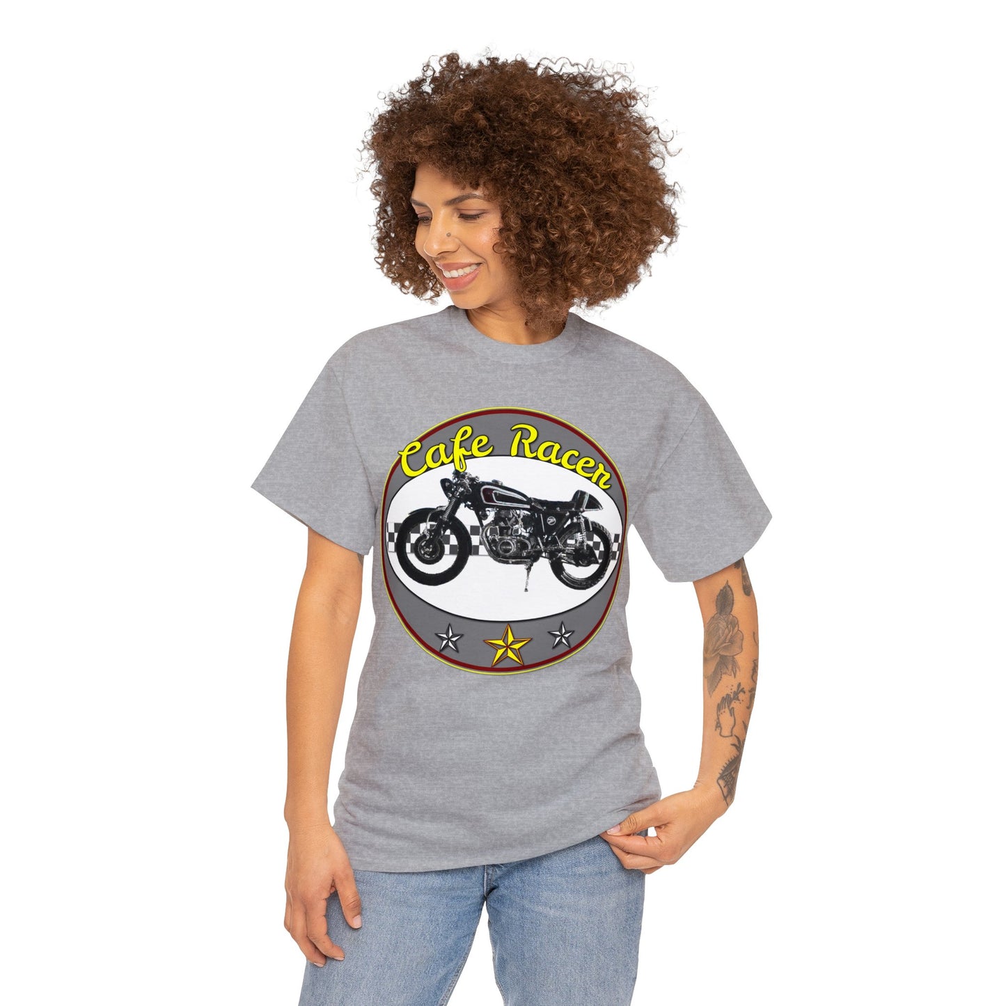 Cafe Racer Motorcycle, Street Bike, Street Motorcycle Heavy Cotton Tee