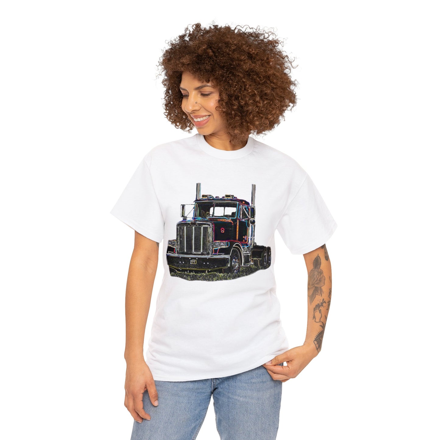 Pete Truck, Bobtail Truck, Trucker Gift, 18 Wheeler Heavy Cotton Tee