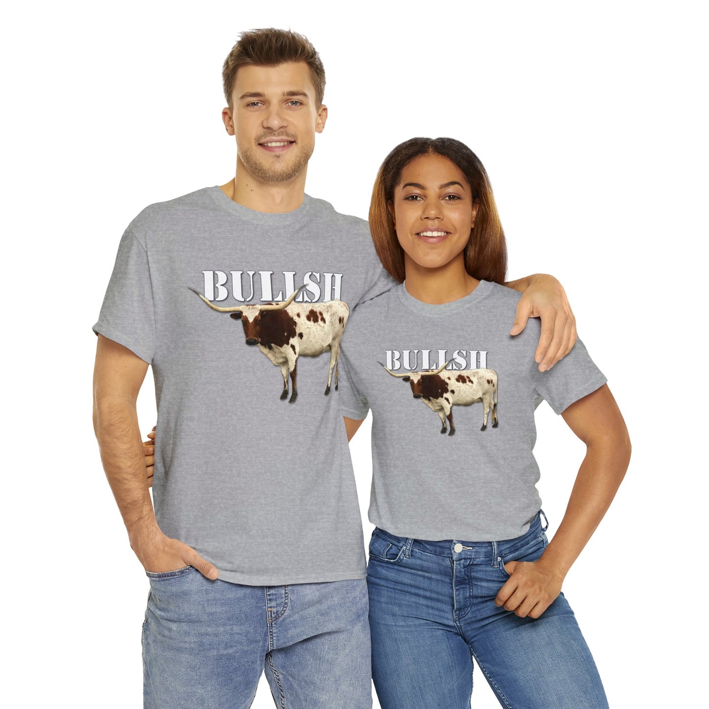 Bullsh, Longhorn, Cow, Cattle, Funny, Texas, Country Heavy Cotton Tee