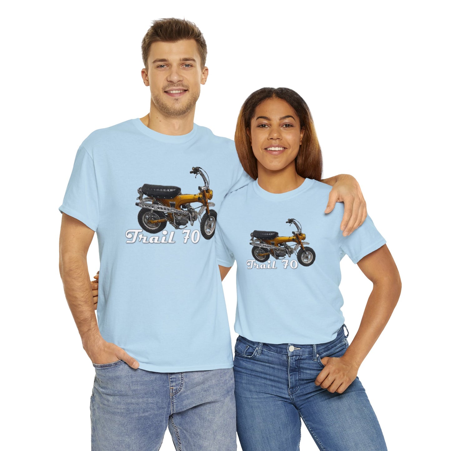 Trail 70 Mini BIke, Vintage Mini Bike, Retro Mini Bike Heavy Cotton Tee