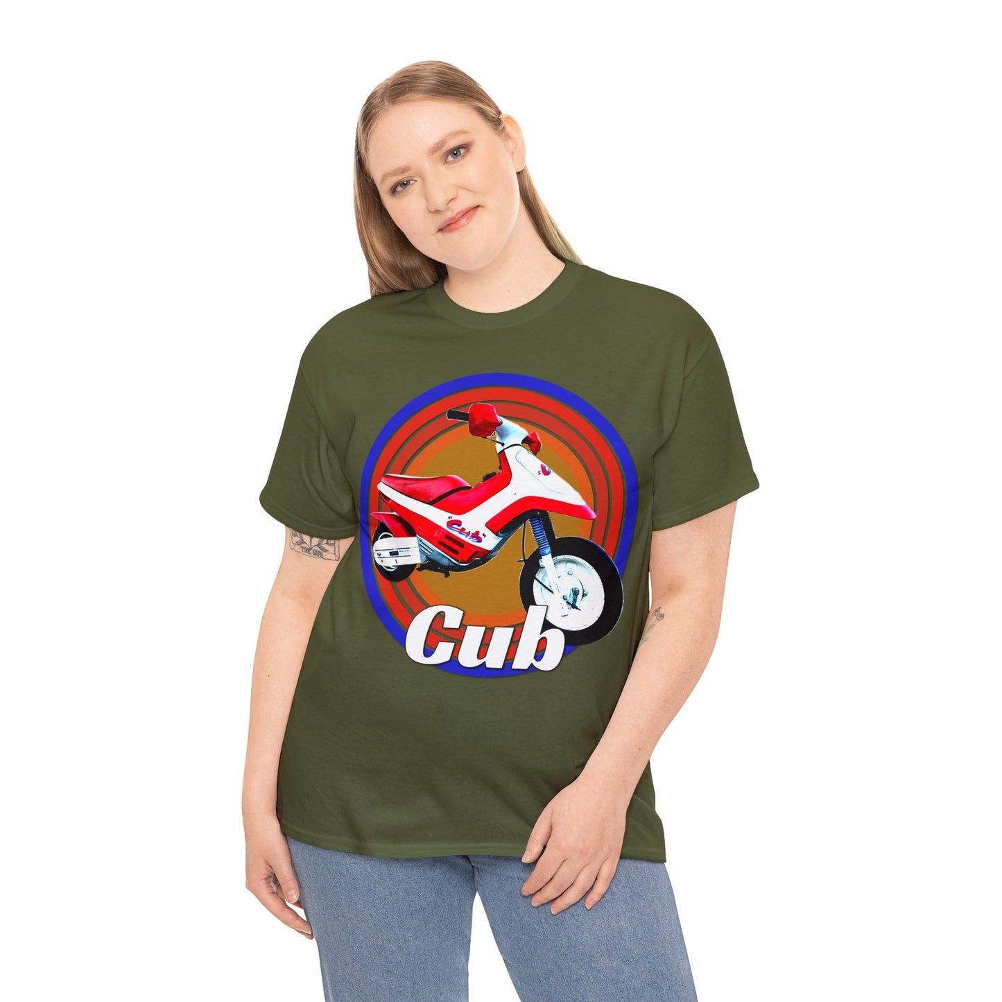 Vintage Cub Motorcycle, Cub Mini Bike, Retro Cub Motocross Bike Heavy Cotton Tee