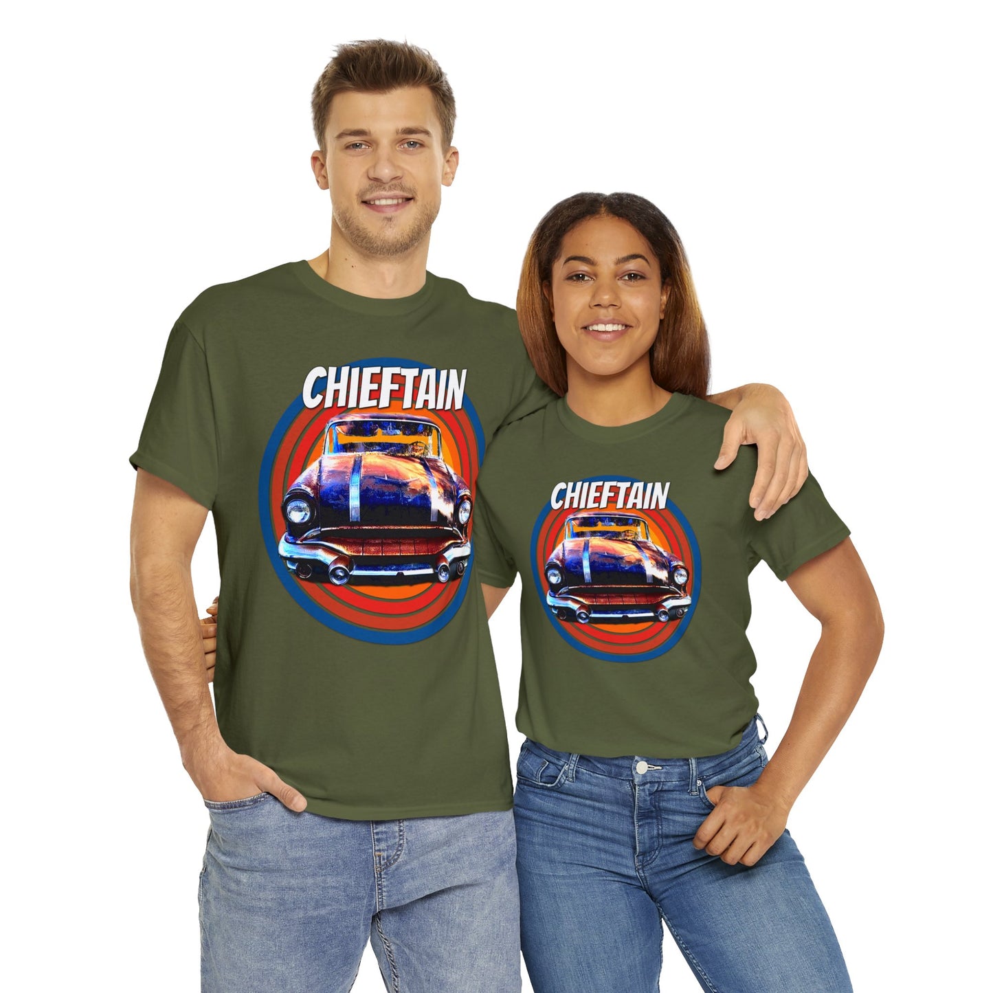 Vintage Chieftain Car, Antique Chieftain American Car Heavy Cotton Tee