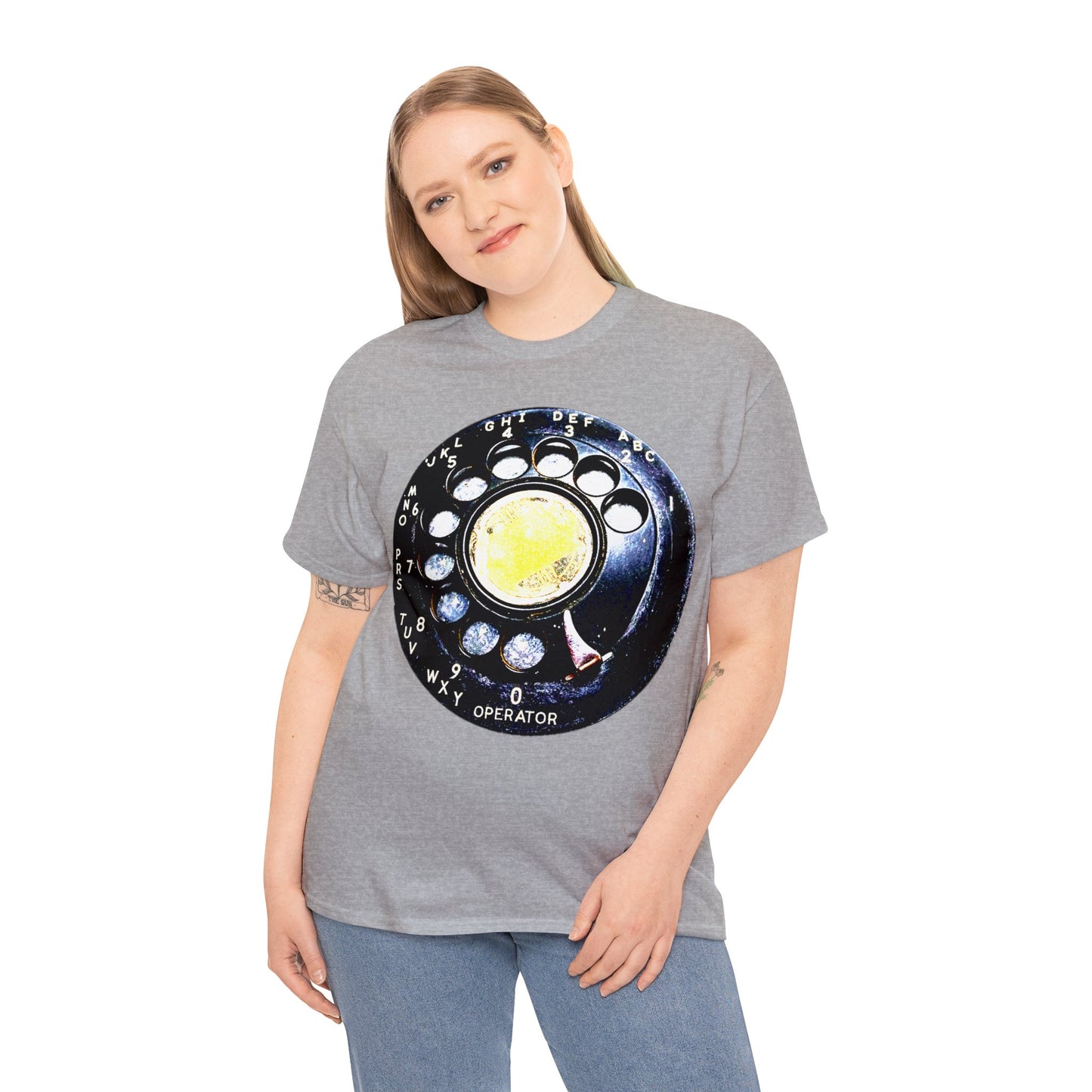 Vintage Retro Rotary Antique Telephone Phone Heavy Cotton Tee