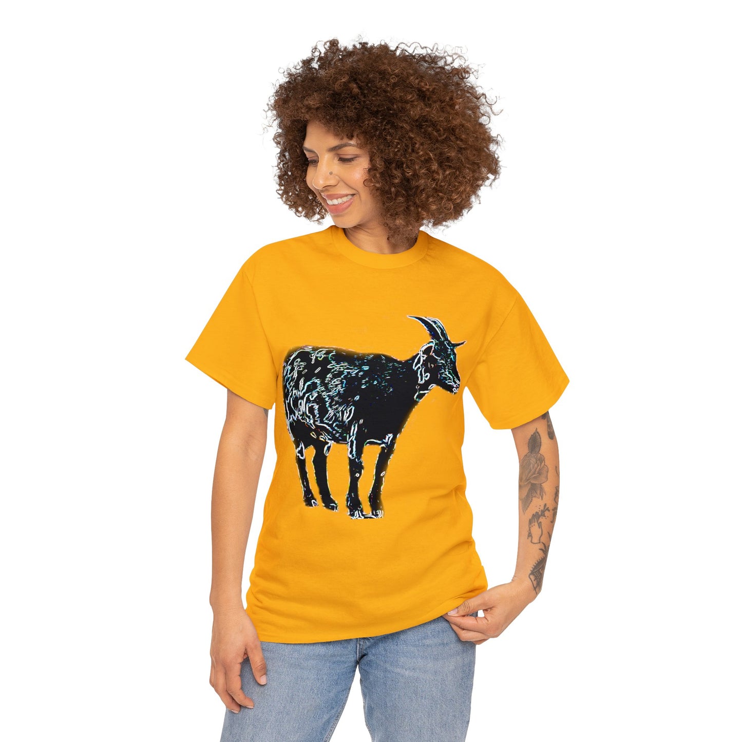 Vintage Retro Farm Goat, Billy Goat Heavy Cotton Tee