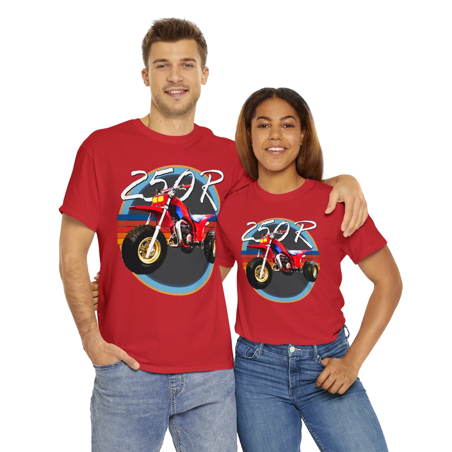 250R Three Wheeler, Retro Three Wheeler, 2 Stroke 3 Wheeler, ATV, ATC Heavy Cotton Tee