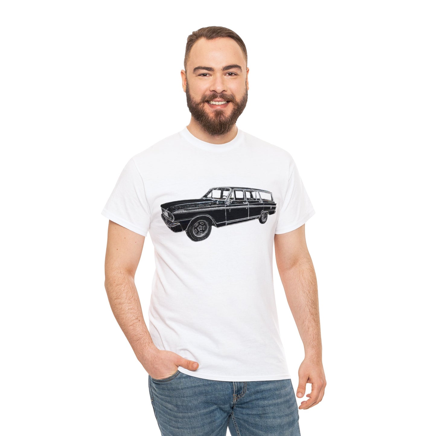 Vintage 1960s Station Wagon, Station Wagon, Family Car Heavy Cotton Tee