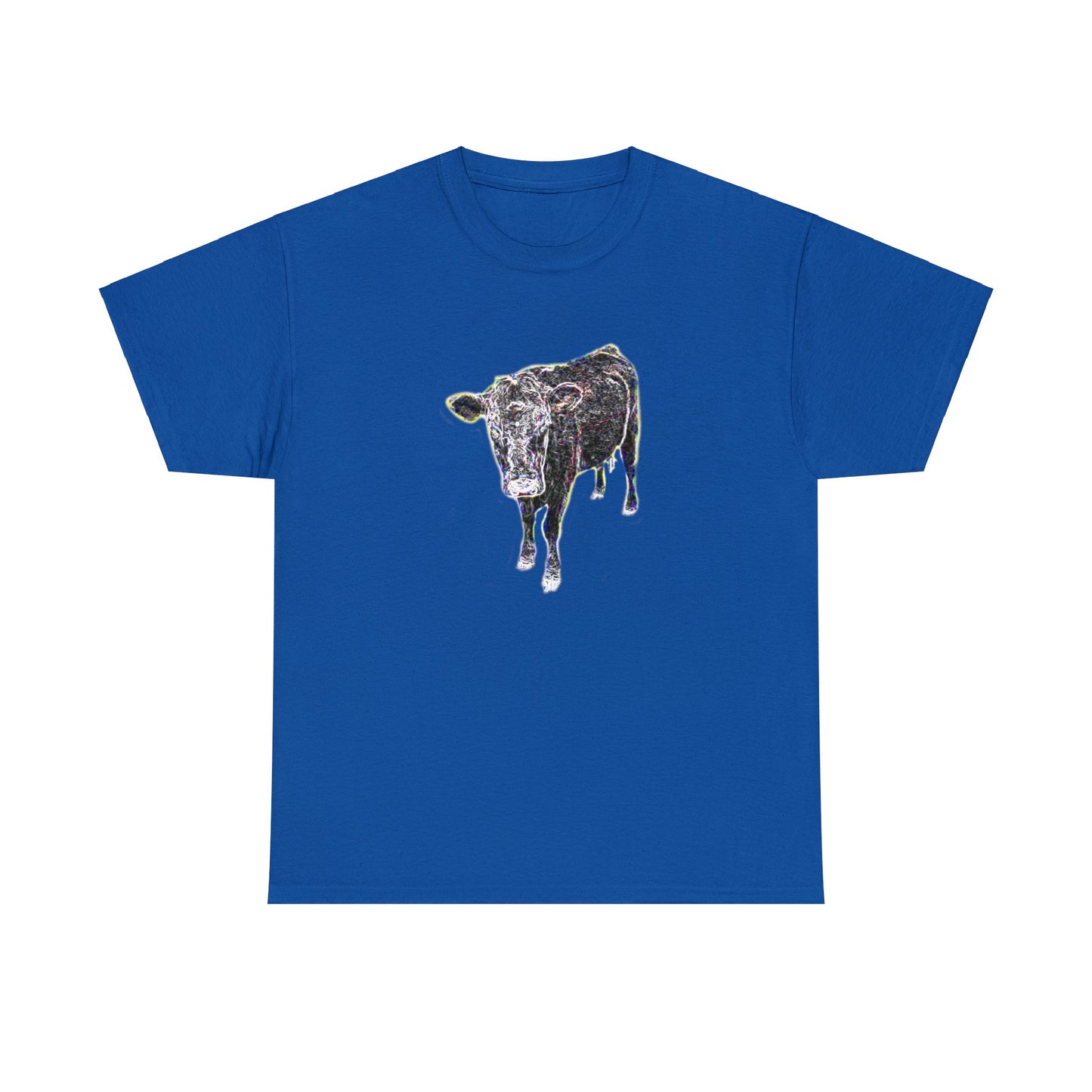 Vintage Retro Cow on the Farm Heavy Cotton Tee