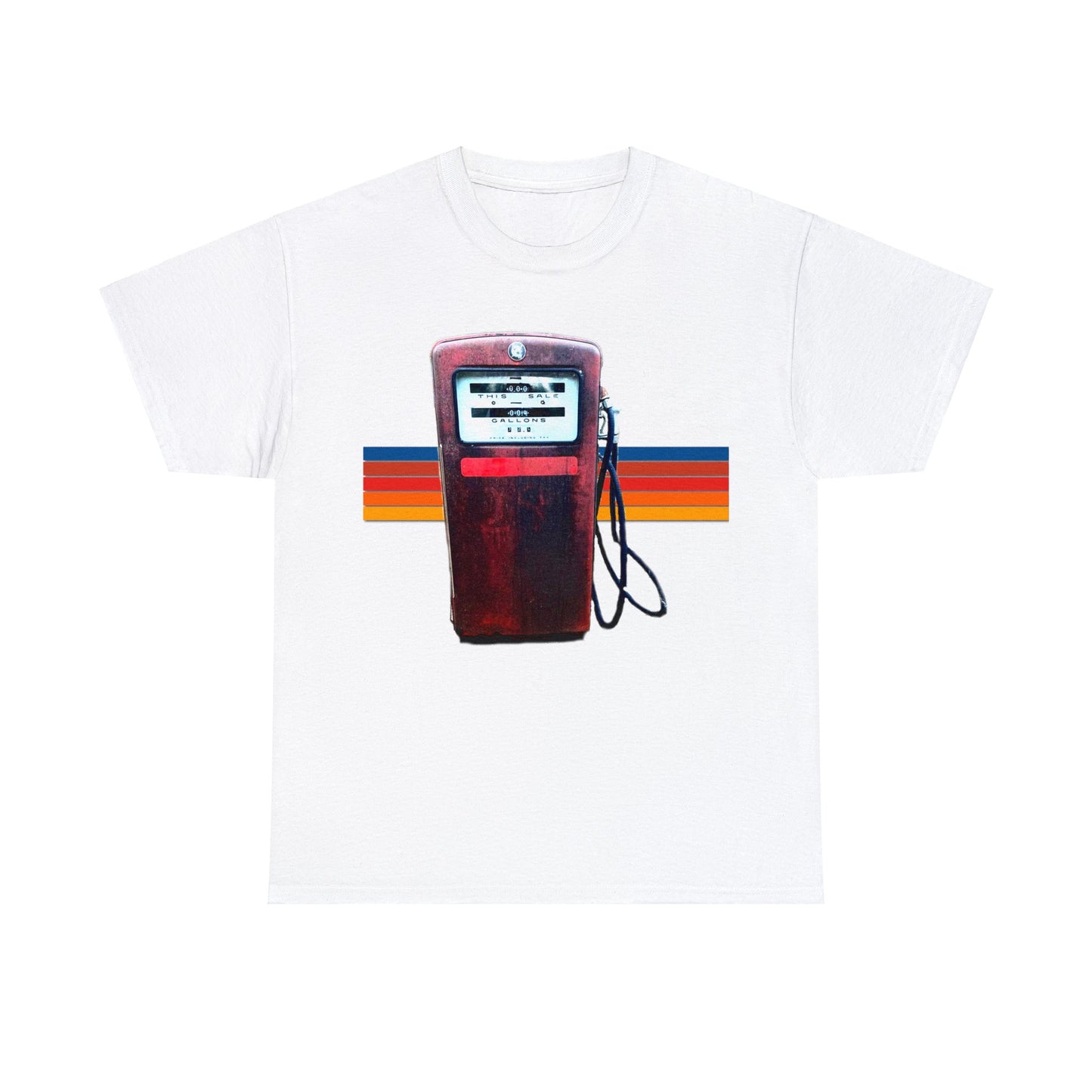 Vintage Red Gasoline Pump, Vintage Retro Gas Station Pump Heavy Cotton Tee