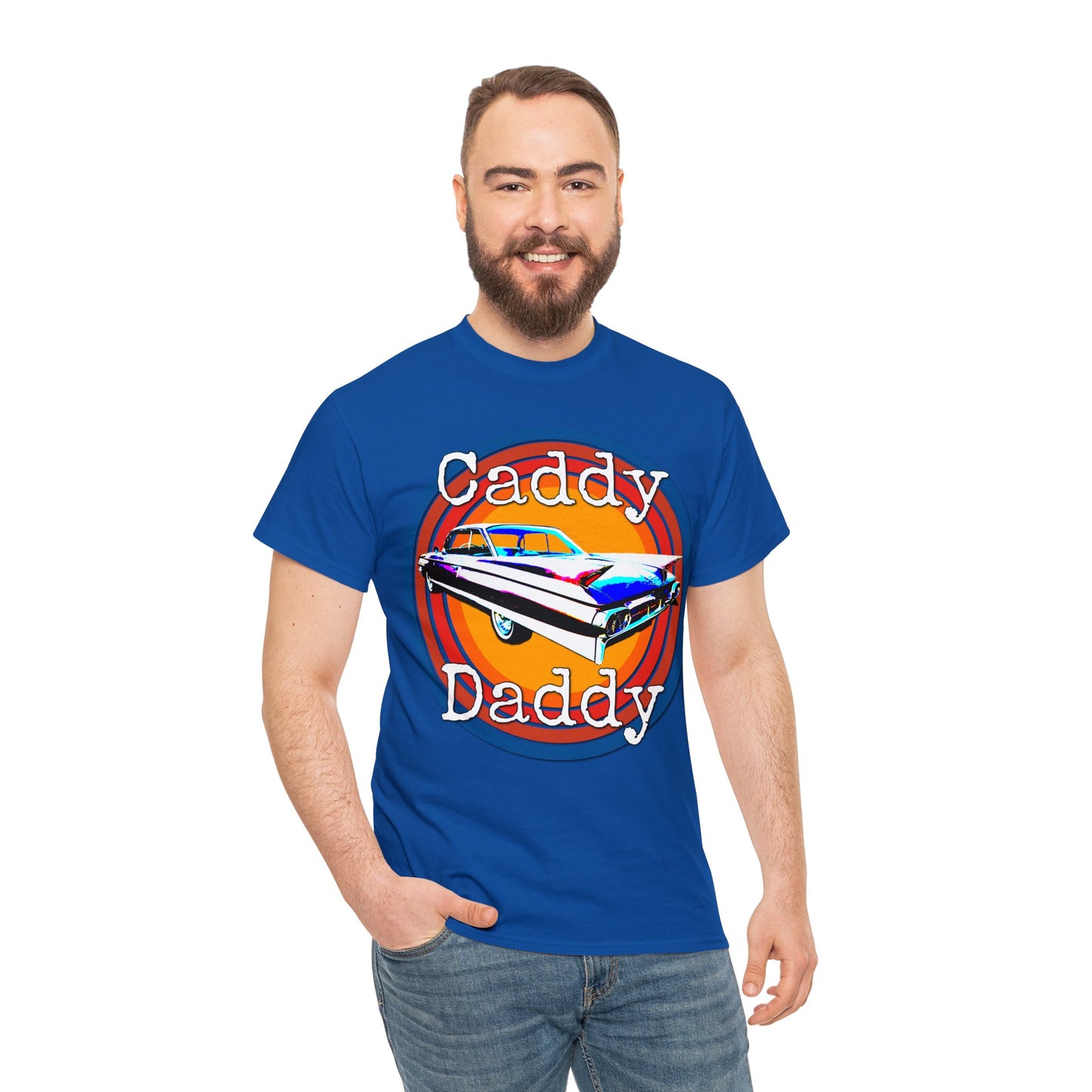 Cadillac, Vintage Car, Caddy Daddy, Retro DeVille Heavy Cotton Tee