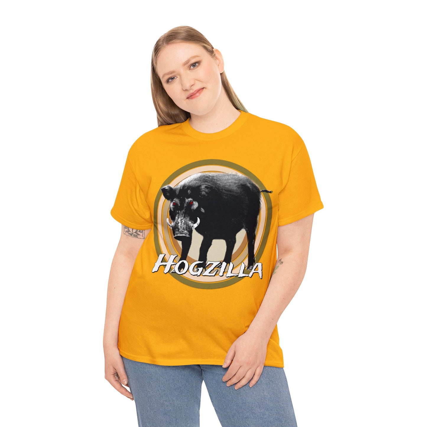 Wild Hog Hunting, Wild Hog, Hog Wild, Hog Boar Hunter, Hogzilla Heavy Cotton Tee