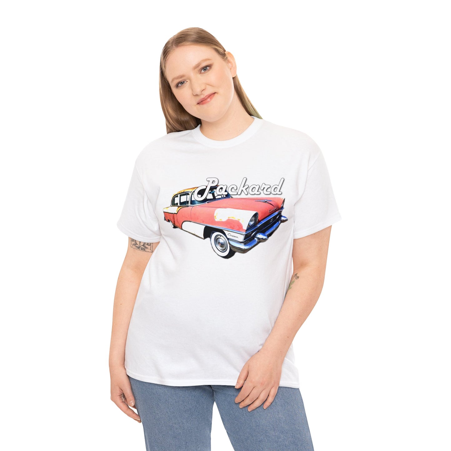 Packard Clipper, Vintage Car, Retro American Automobile Heavy Cotton Tee