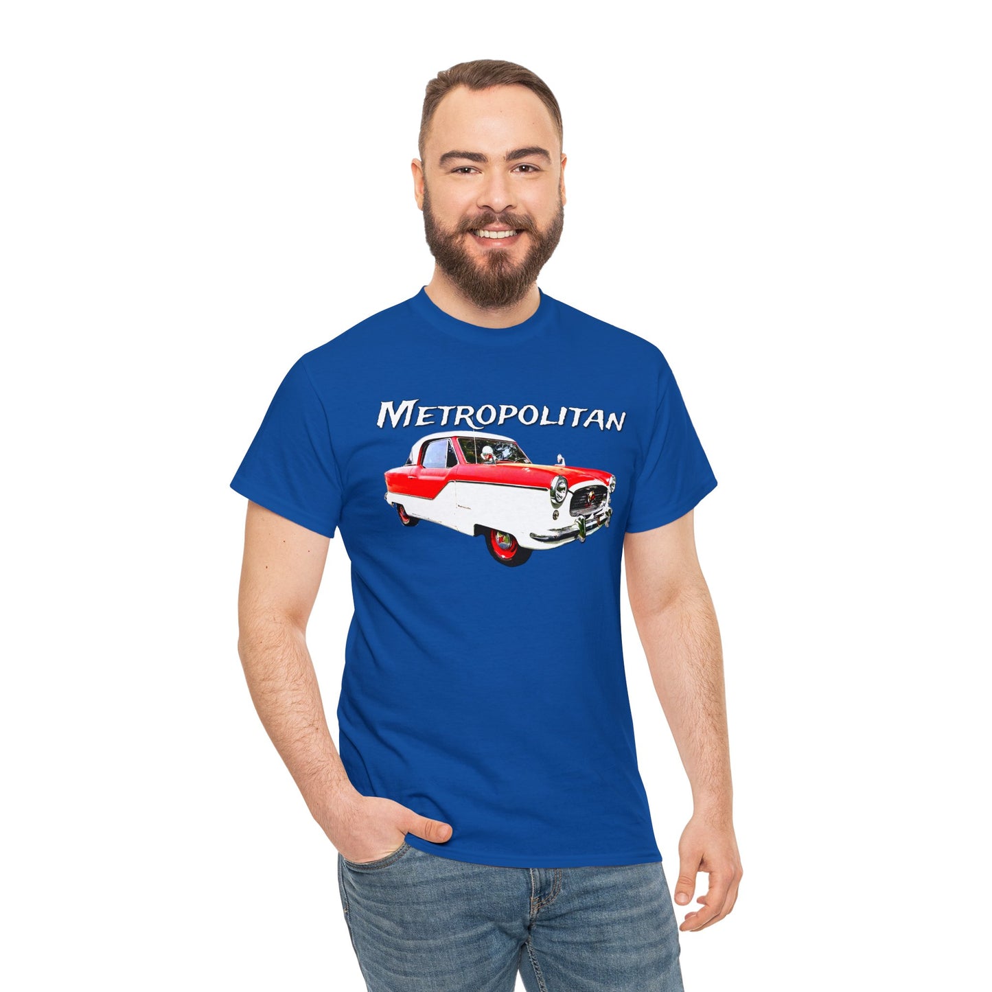 Metropolitan Car, Vintage Nash, Retro Metropolitan Automobile Heavy Cotton Tee