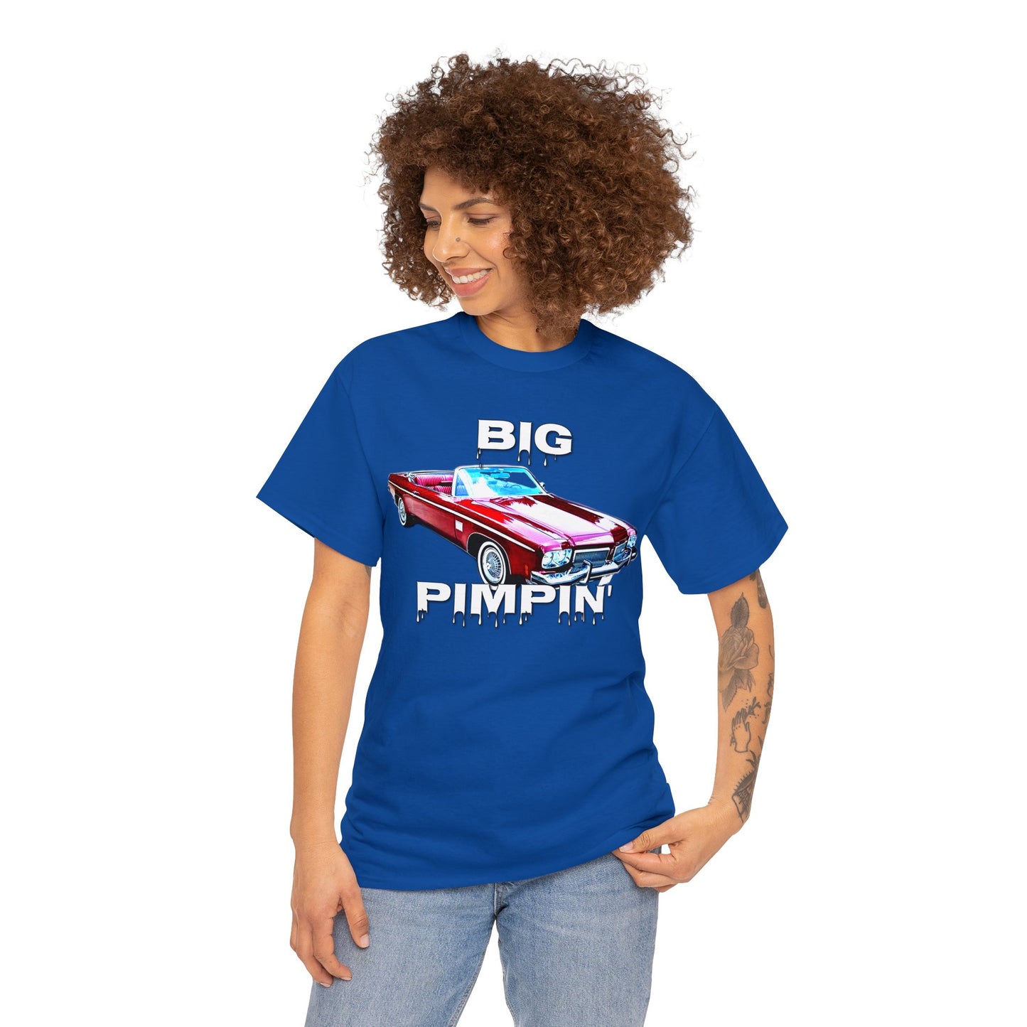 Big Pimpin' Convertible Olds, Vintage Car, Retro Car Heavy Cotton Tee