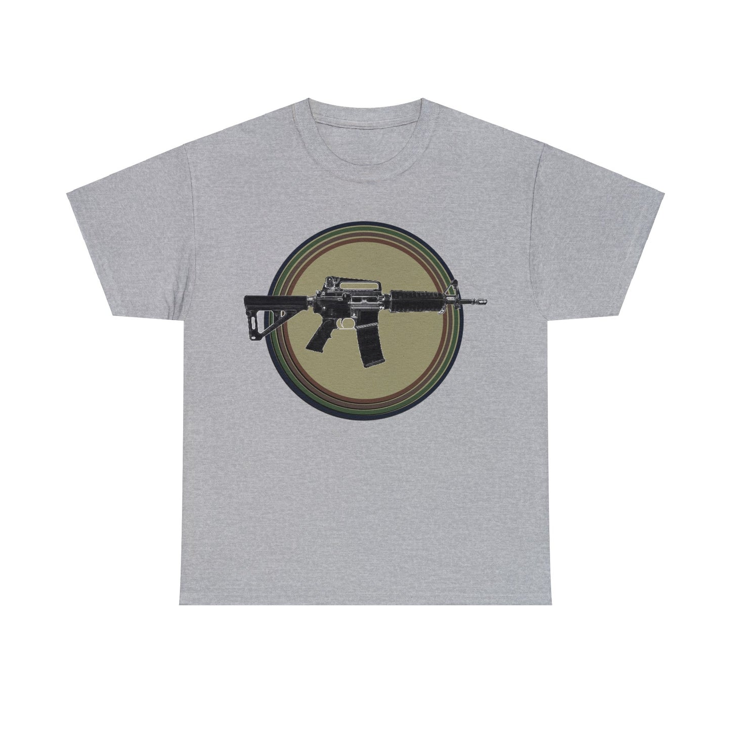 AR 15, Tactitcal Gun, Military Gun, Machine Gun Heavy Cotton Tee