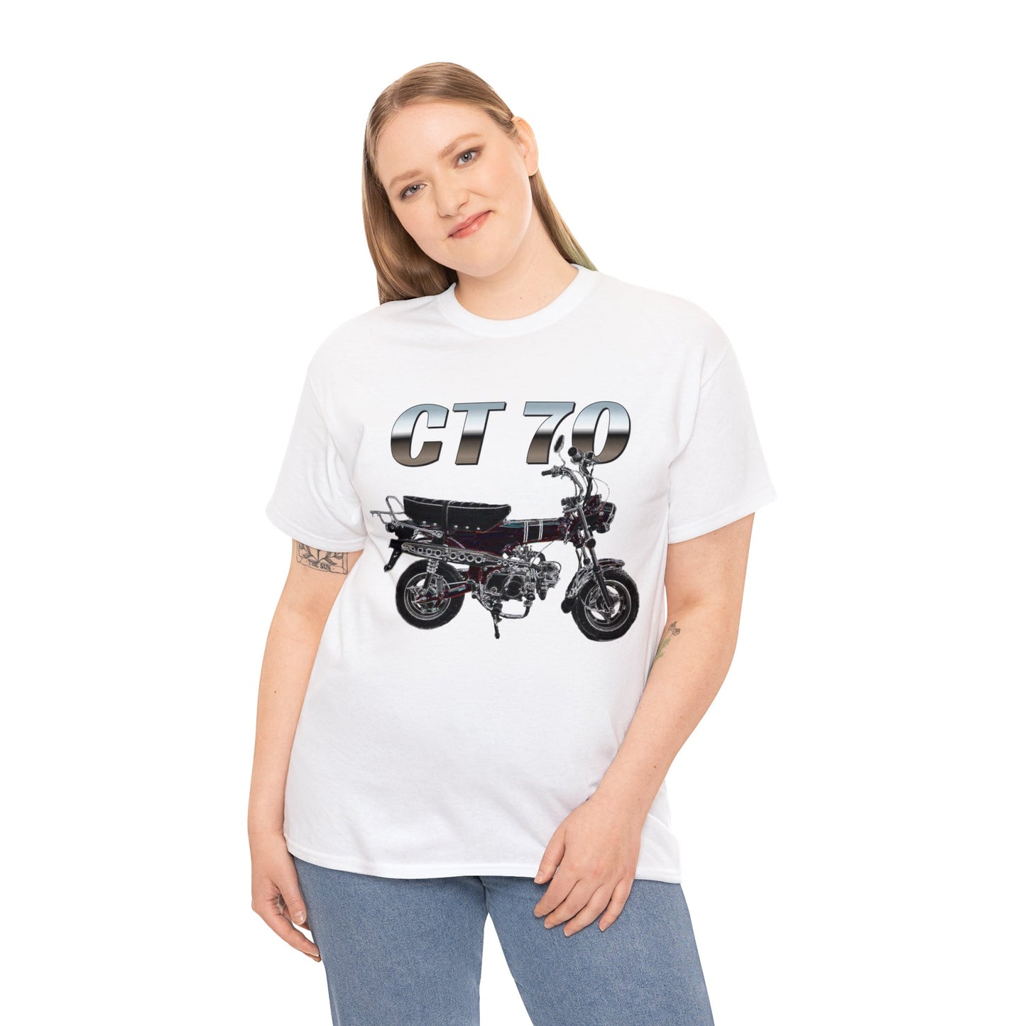 Trail 70 Mini BIke, Vintage Mini Bike, Retro Mini Bike Heavy Cotton Tee