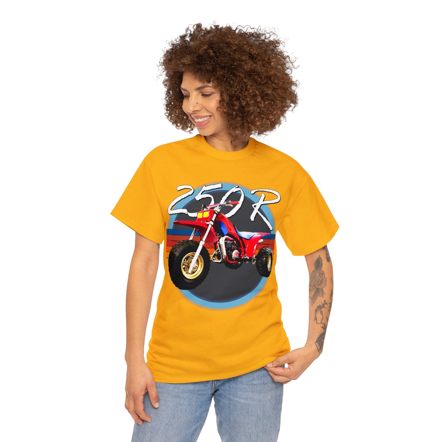 250R Three Wheeler, Retro Three Wheeler, 2 Stroke 3 Wheeler, ATV, ATC Heavy Cotton Tee