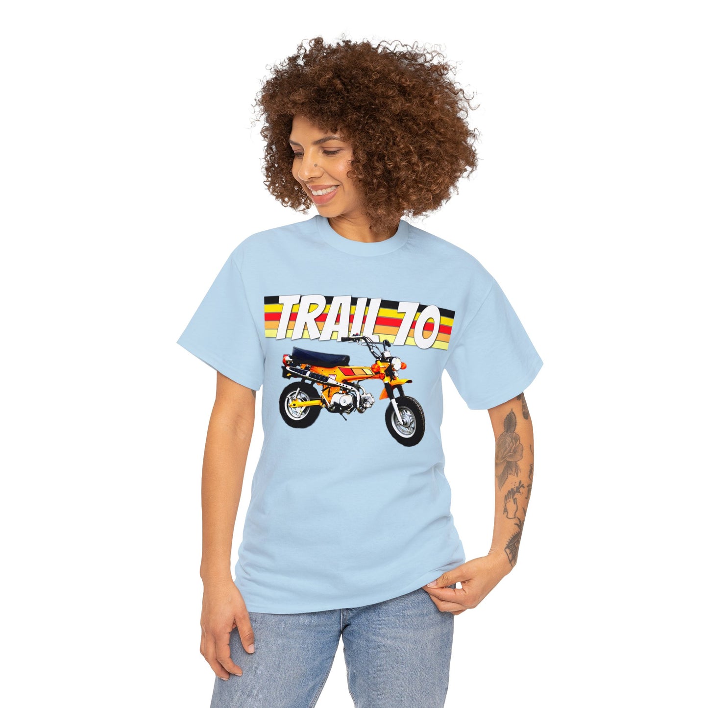 Trail 70 Mini BIke, Vintage Mini Bike, Retro Mini Bike Heavy Cotton Tee