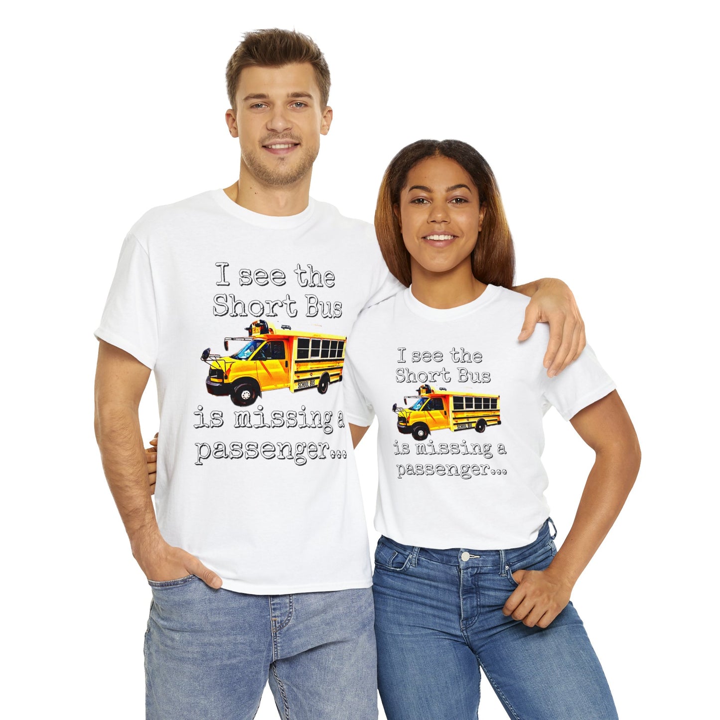 Short Bus, Short Bus Rider, I Survived Riding the Short Bus Heavy Cotton Tee