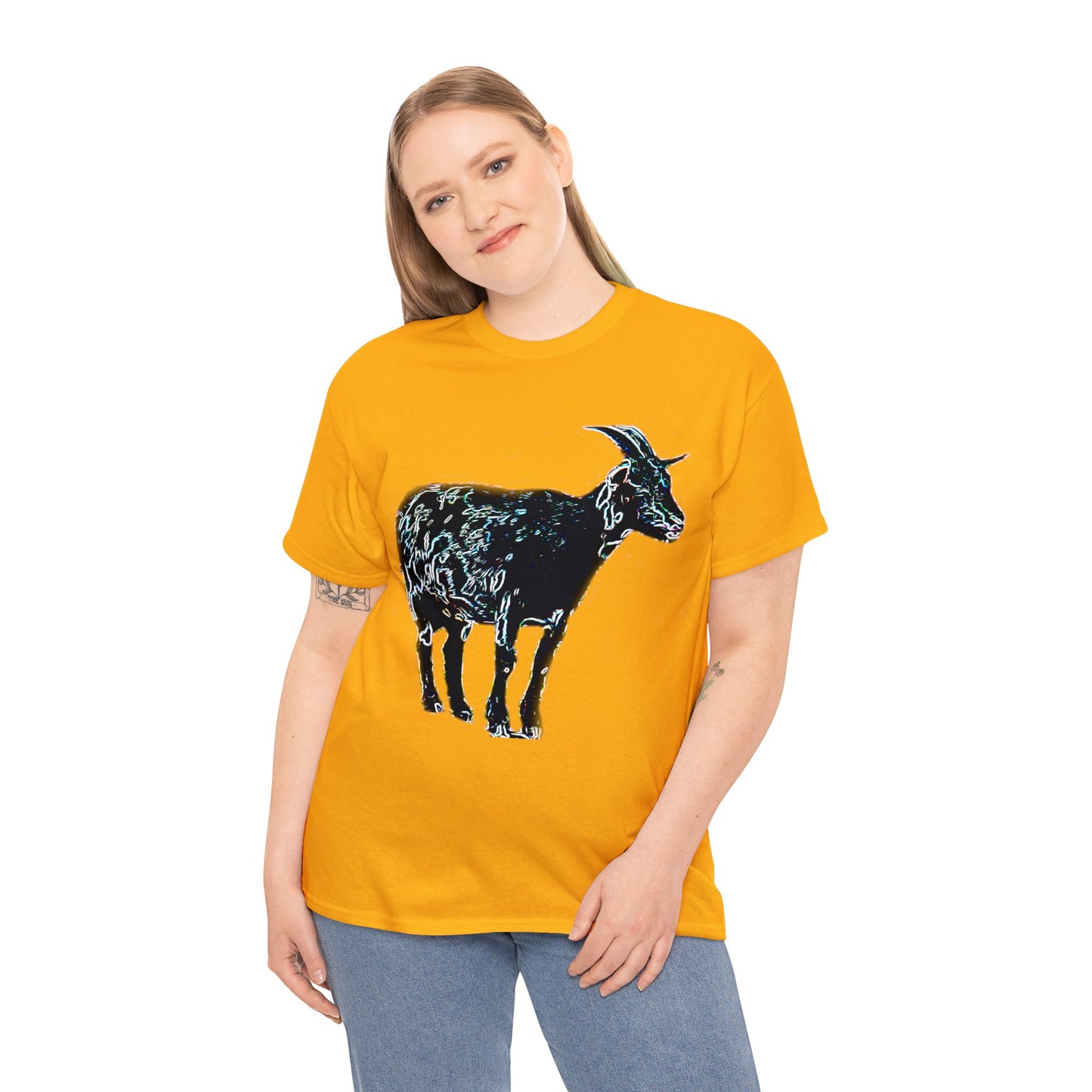 Vintage Retro Farm Goat, Billy Goat Heavy Cotton Tee