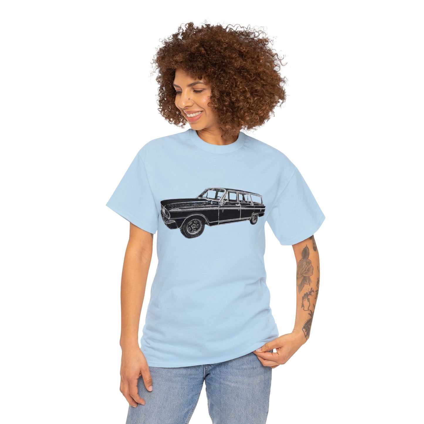 Vintage 1960s Station Wagon, Station Wagon, Family Car Heavy Cotton Tee