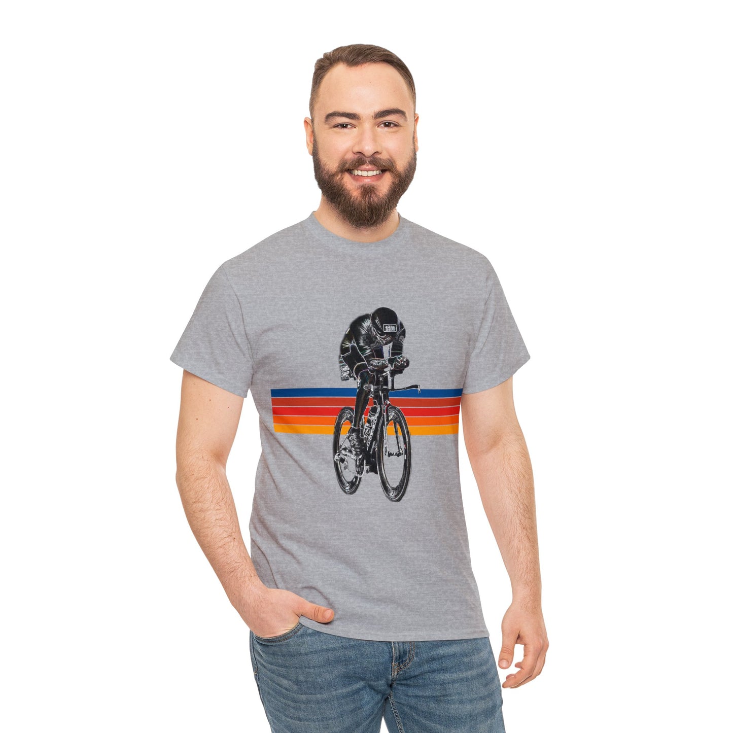 Triathlete, Bike, Road Bike, Racing Bike, Tri Bike Heavy Cotton Tee