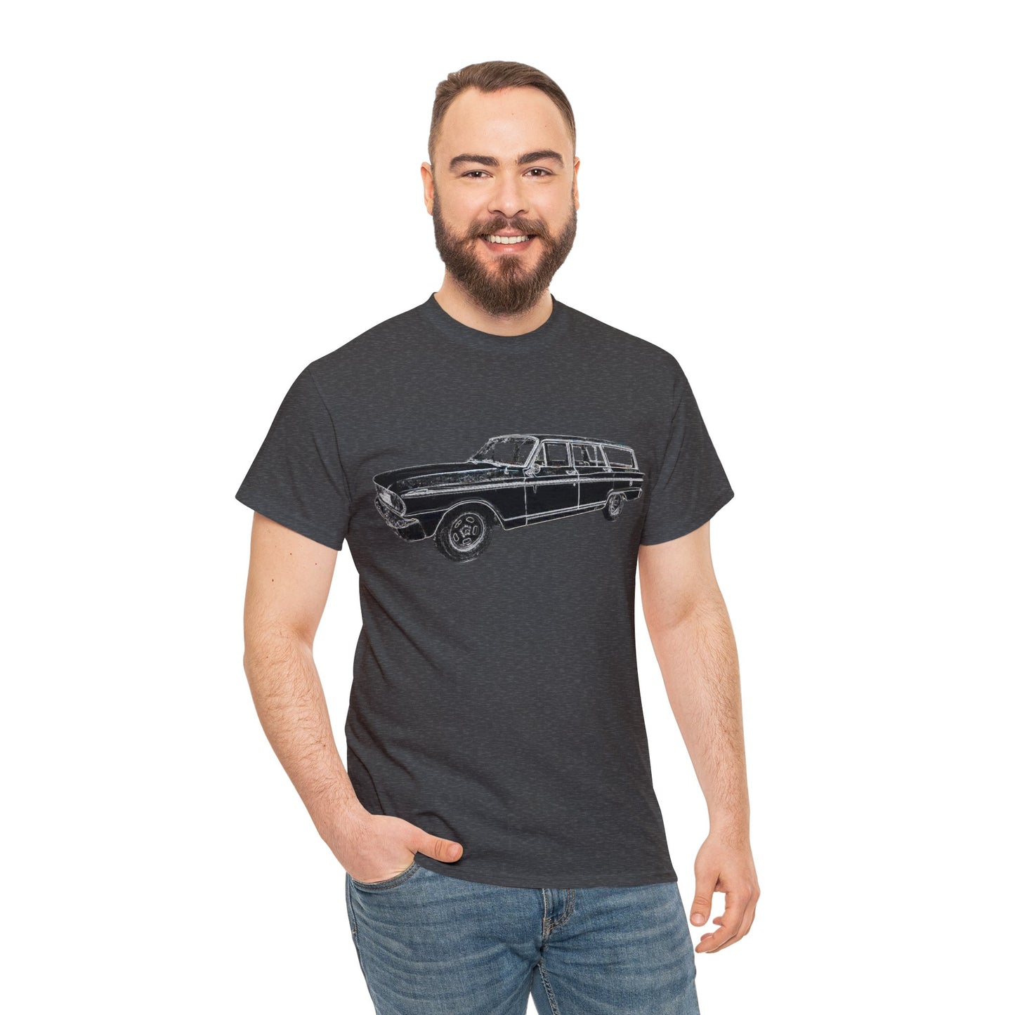 Vintage 1960s Station Wagon, Station Wagon, Family Car Heavy Cotton Tee