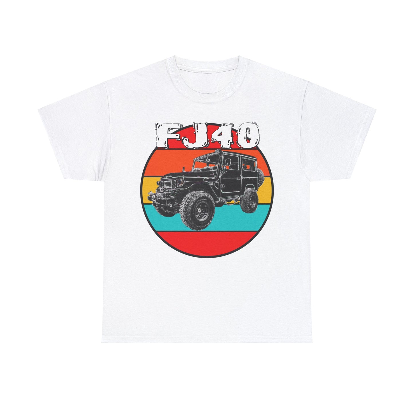 FJ 40 4x4 Off Road Truck Vintage Retro Heavy Cotton Tee