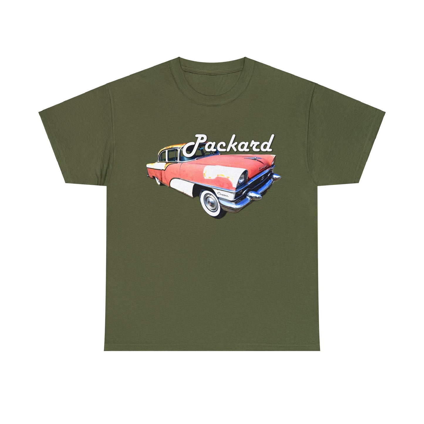 Packard Clipper, Vintage Car, Retro American Automobile Heavy Cotton Tee