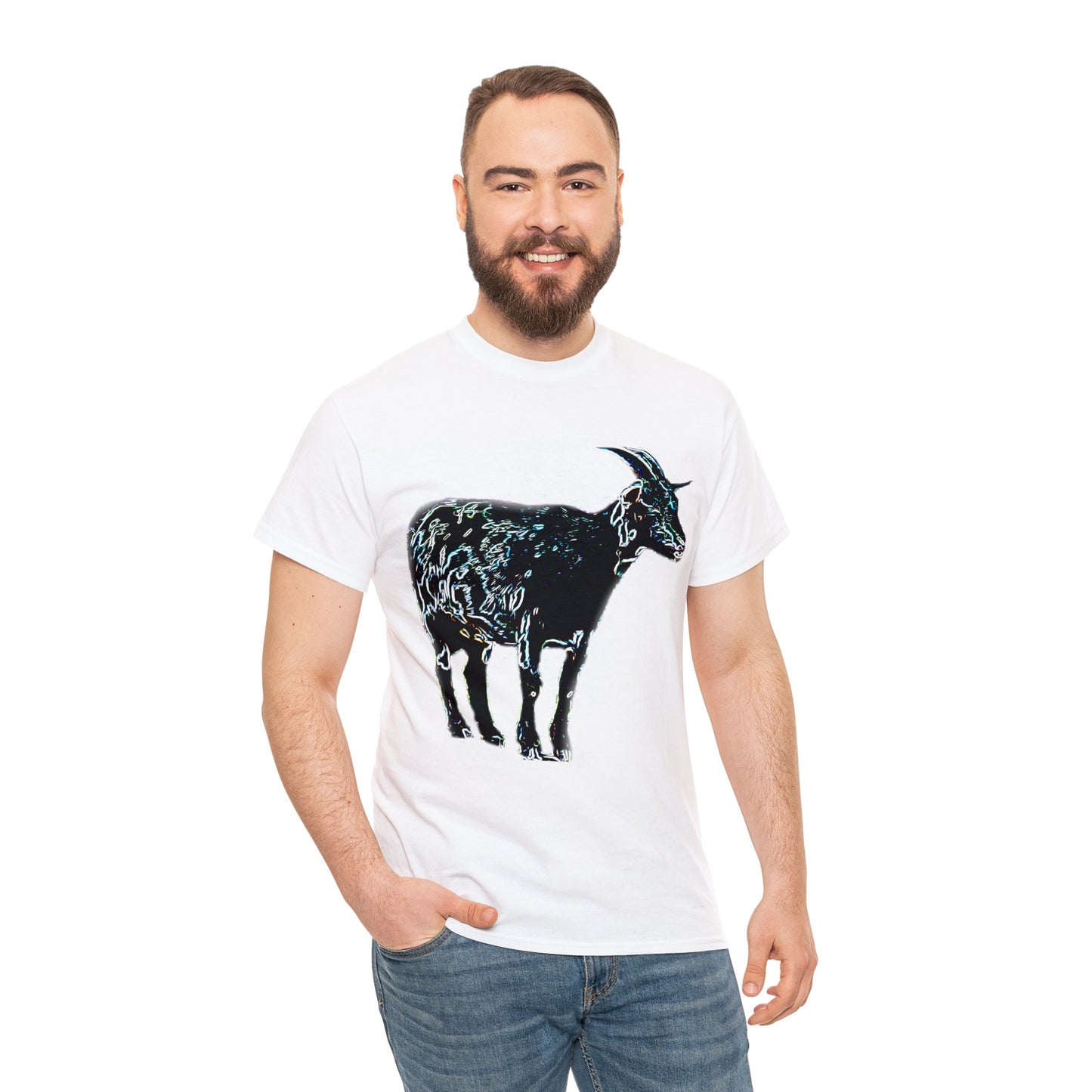 Vintage Retro Farm Goat, Billy Goat Heavy Cotton Tee