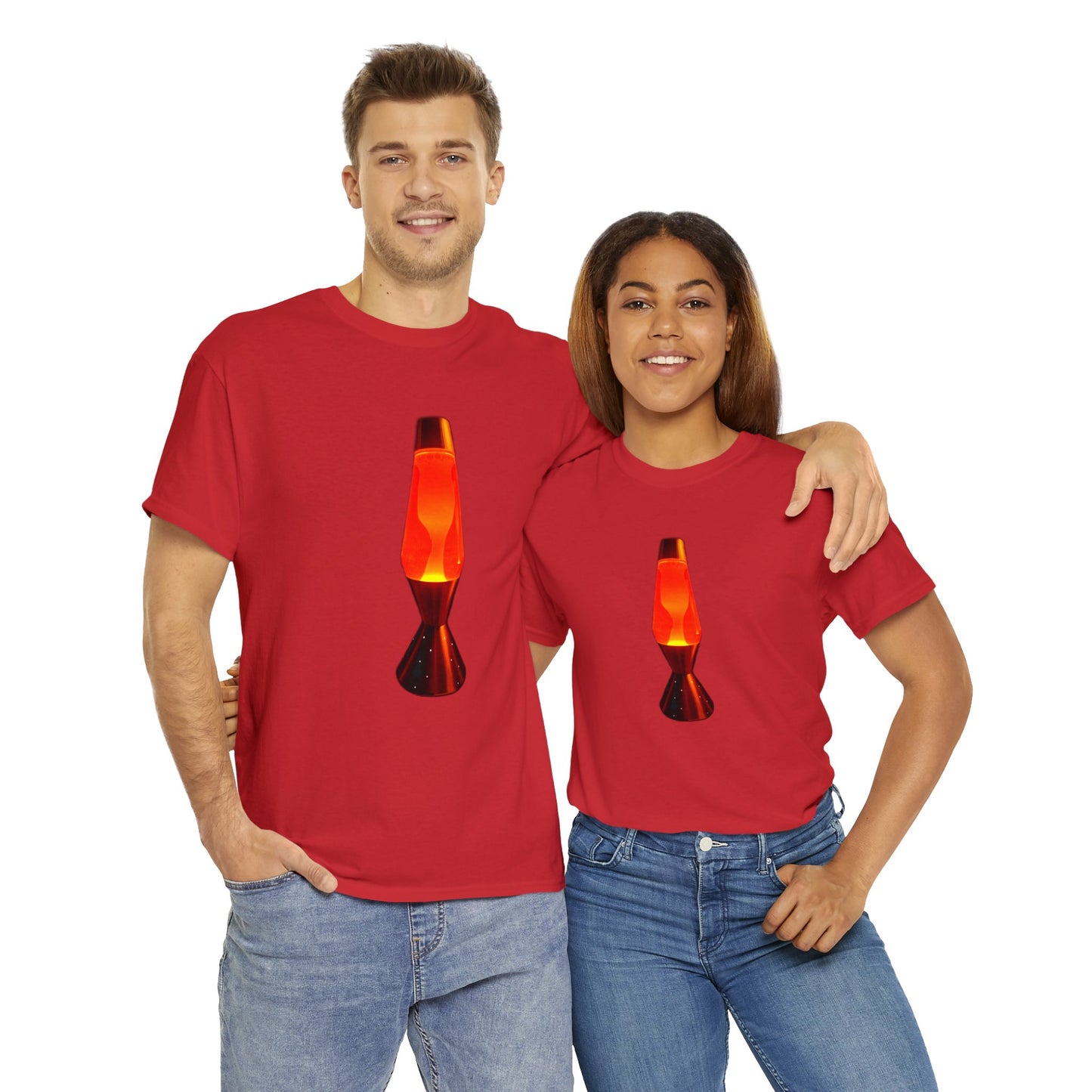 Orange Lava Lamp, Retro Lava Lamp, 1970s lighting Heavy Cotton Tee