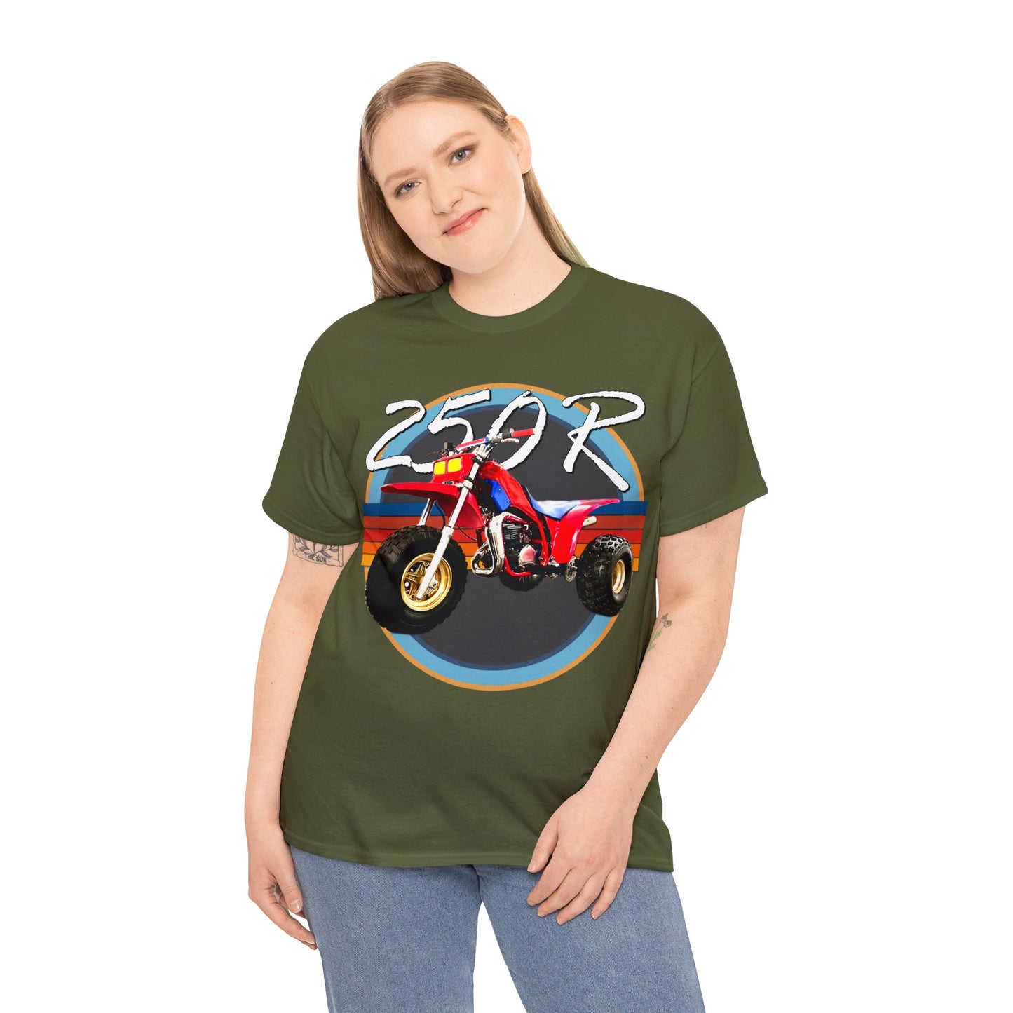 250R Three Wheeler, Retro Three Wheeler, 2 Stroke 3 Wheeler, ATV, ATC Heavy Cotton Tee