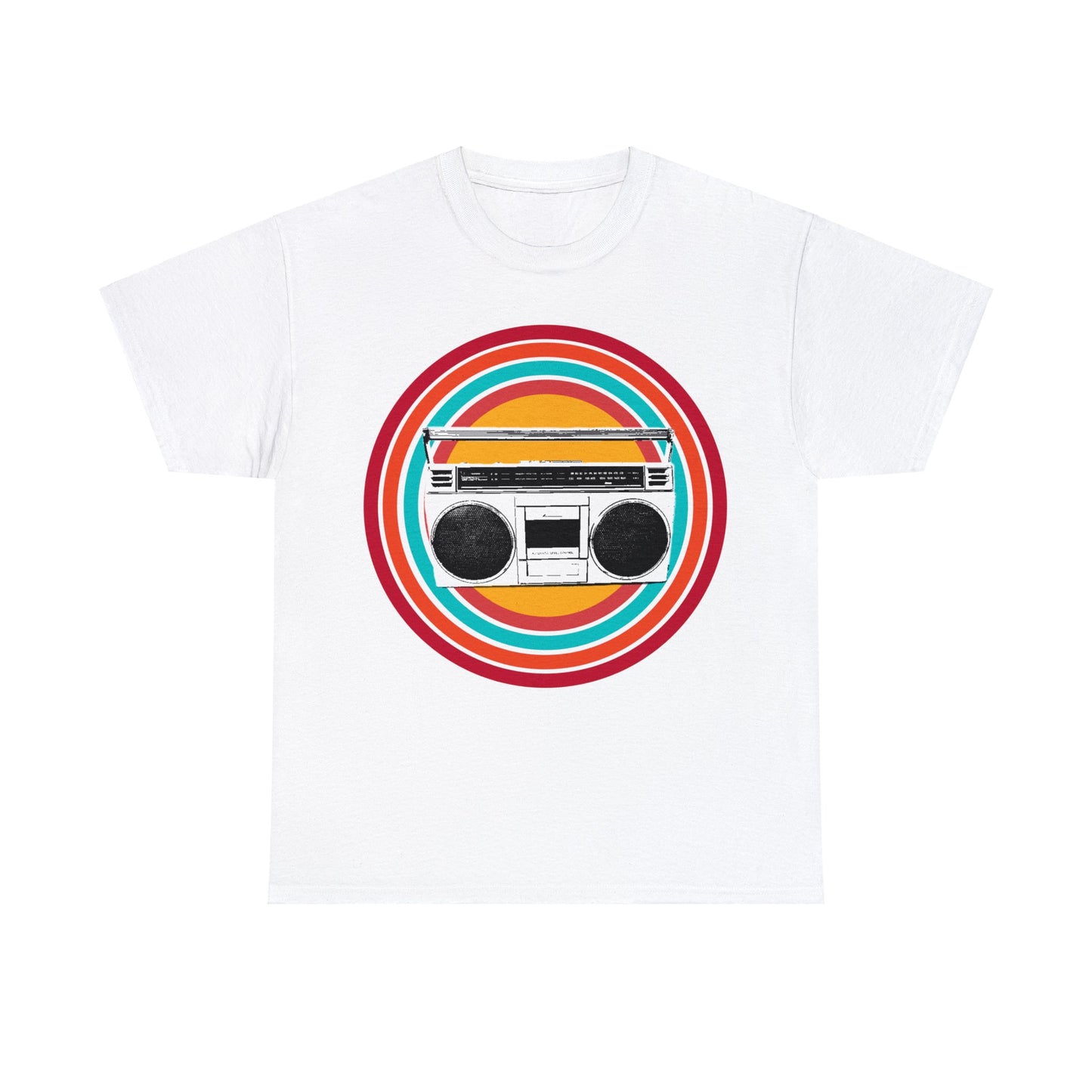 Jam Box, Ghetto Blaster, Boombox, Vintage Radio, Retro Cassette Player Heavy Cotton Tee