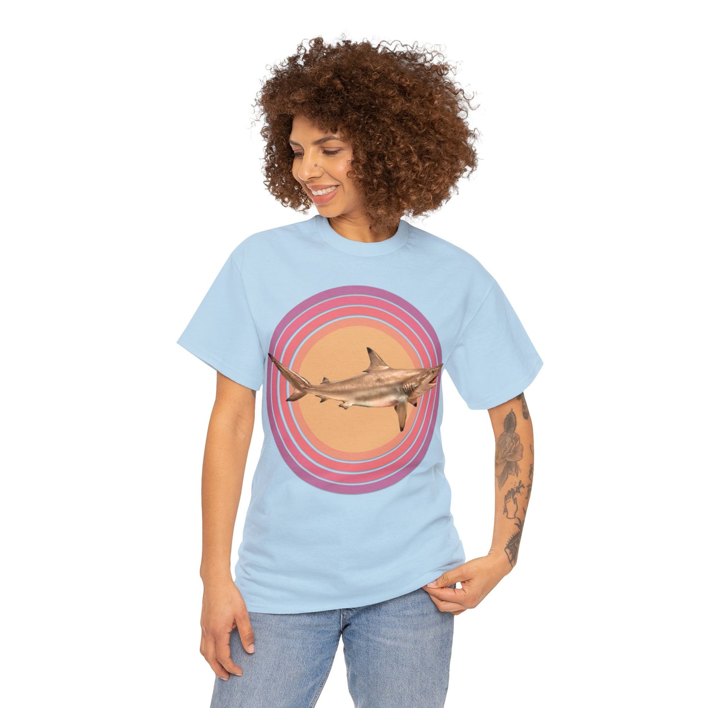 Black Tip Shark, Cool Shark, Aggressive Shark, Shark Bite Heavy Cotton Tee