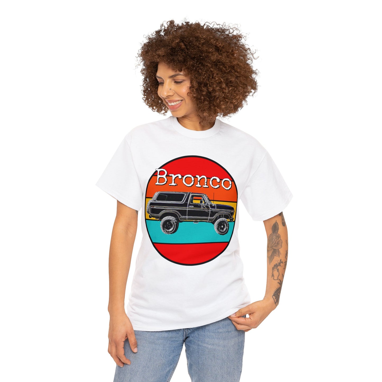 Vintage 4x4 Bronco Truck, Off Road 4 Wheel Drive Heavy Cotton Tee