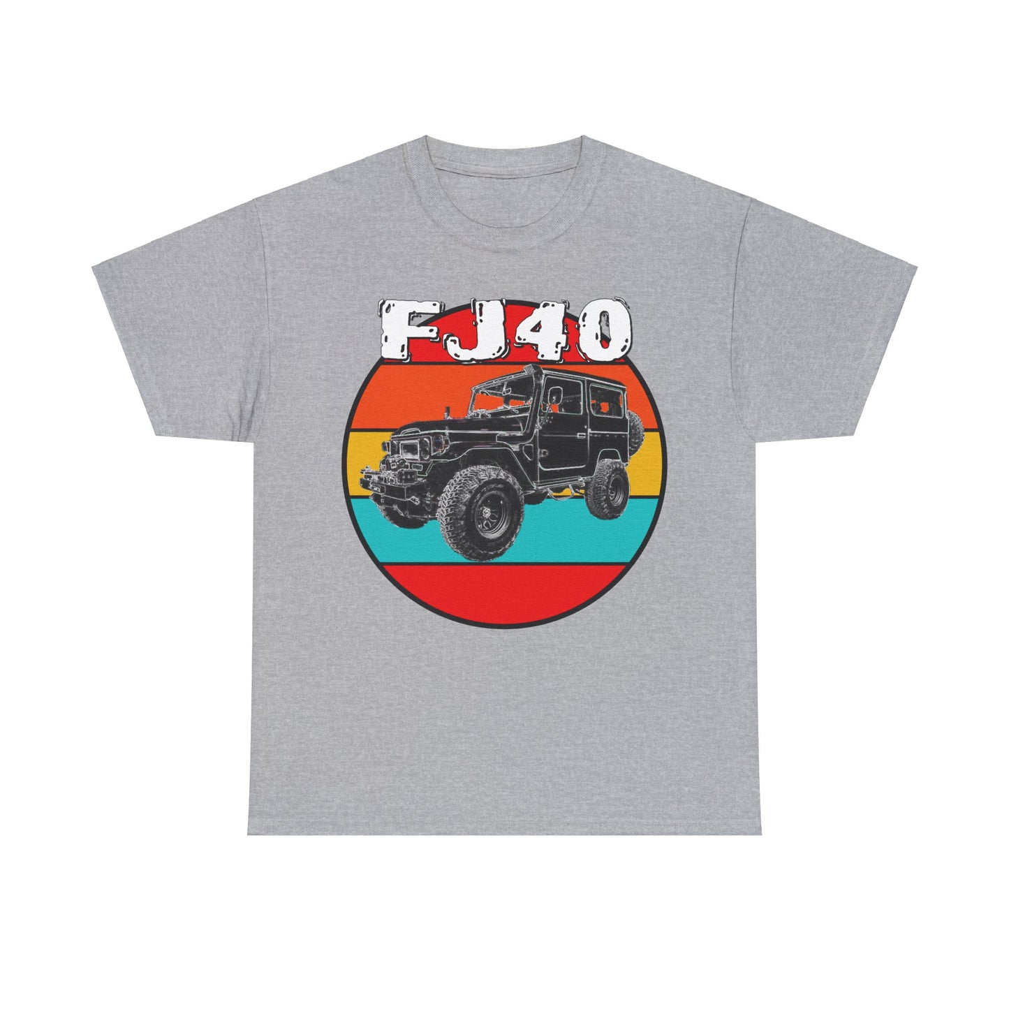 FJ 40 4x4 Off Road Truck Vintage Retro Heavy Cotton Tee