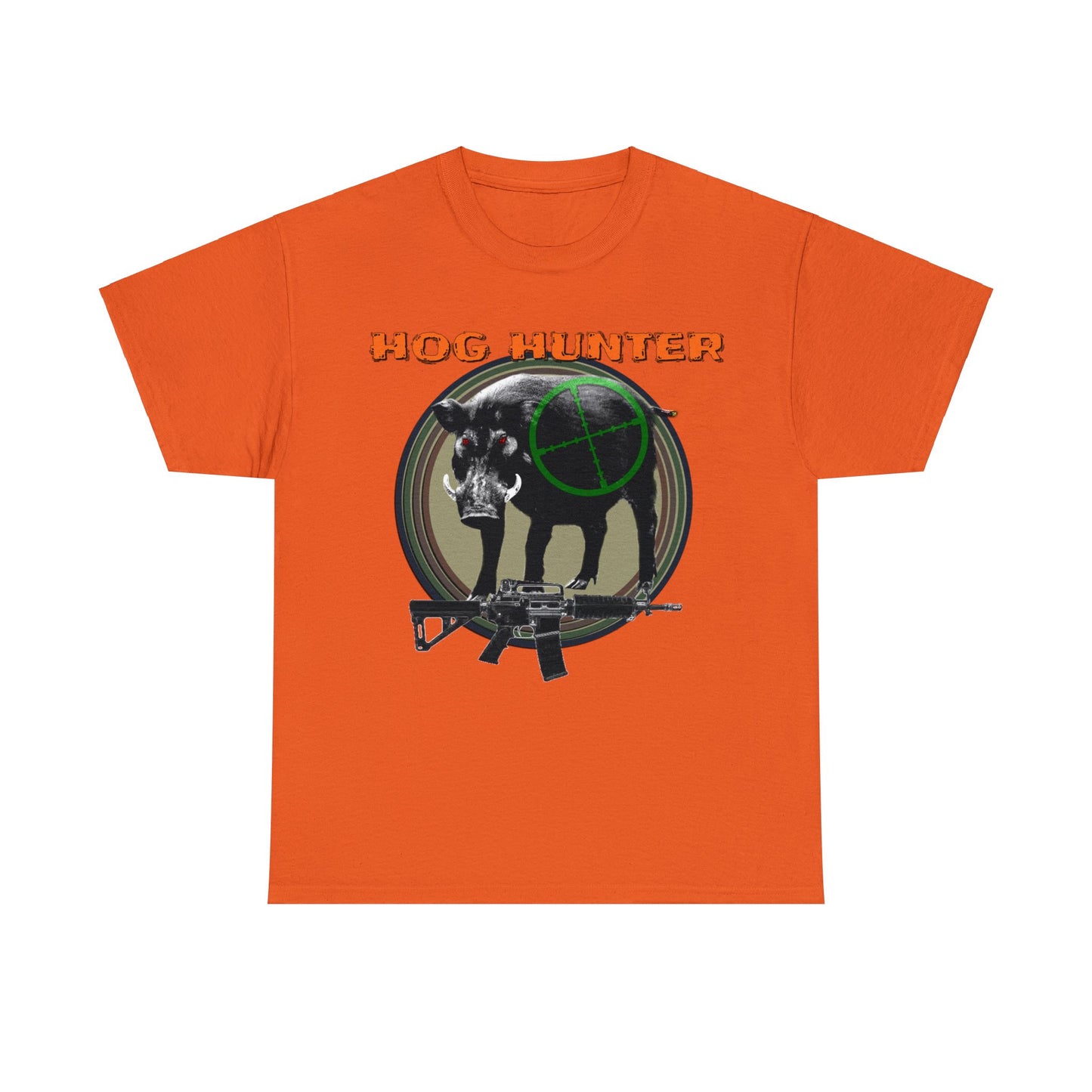 Wild Hog Hunter, Wild Hog, Hog Wild, Hog Boar Hunting Heavy Cotton Tee