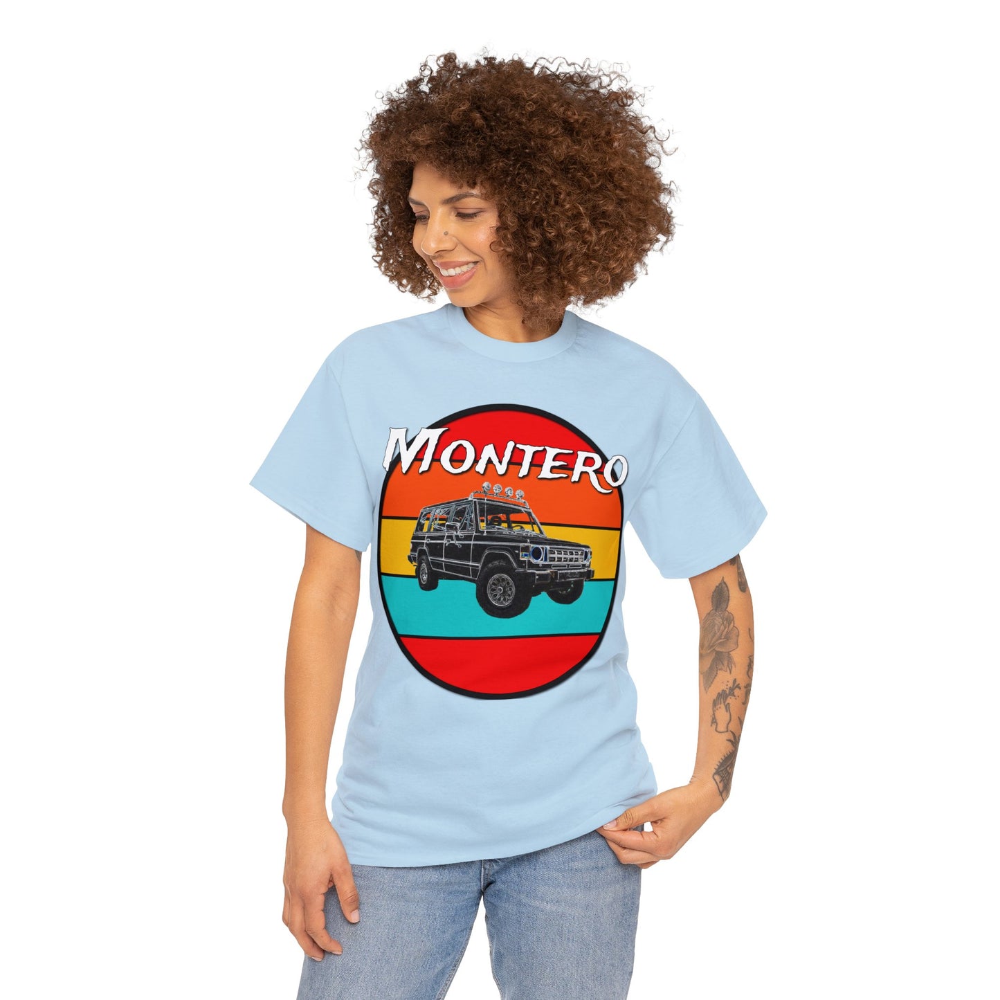 Montero 4x4 Off Road Truck, Vintage Retro Montero Heavy Cotton Tee