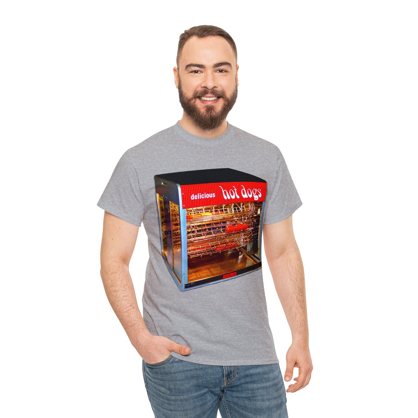 Hot Dog Roller, Hot Dog Vendor, Hot Dog Machine, Delicious Hot Dogs Heavy Cotton Tee